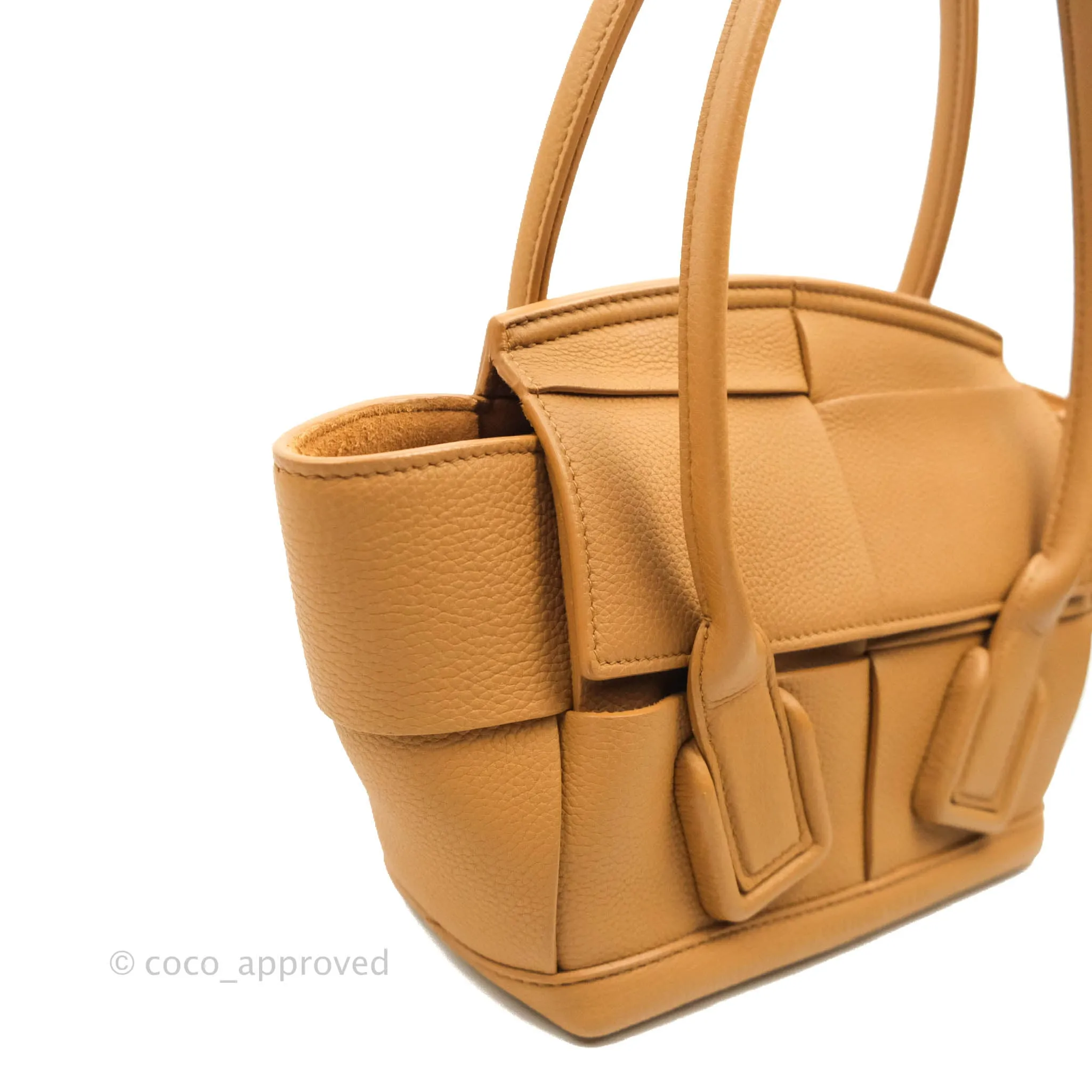 Bottega Veneta Arco Mini Intrecciato Textured-leather Tote Brown