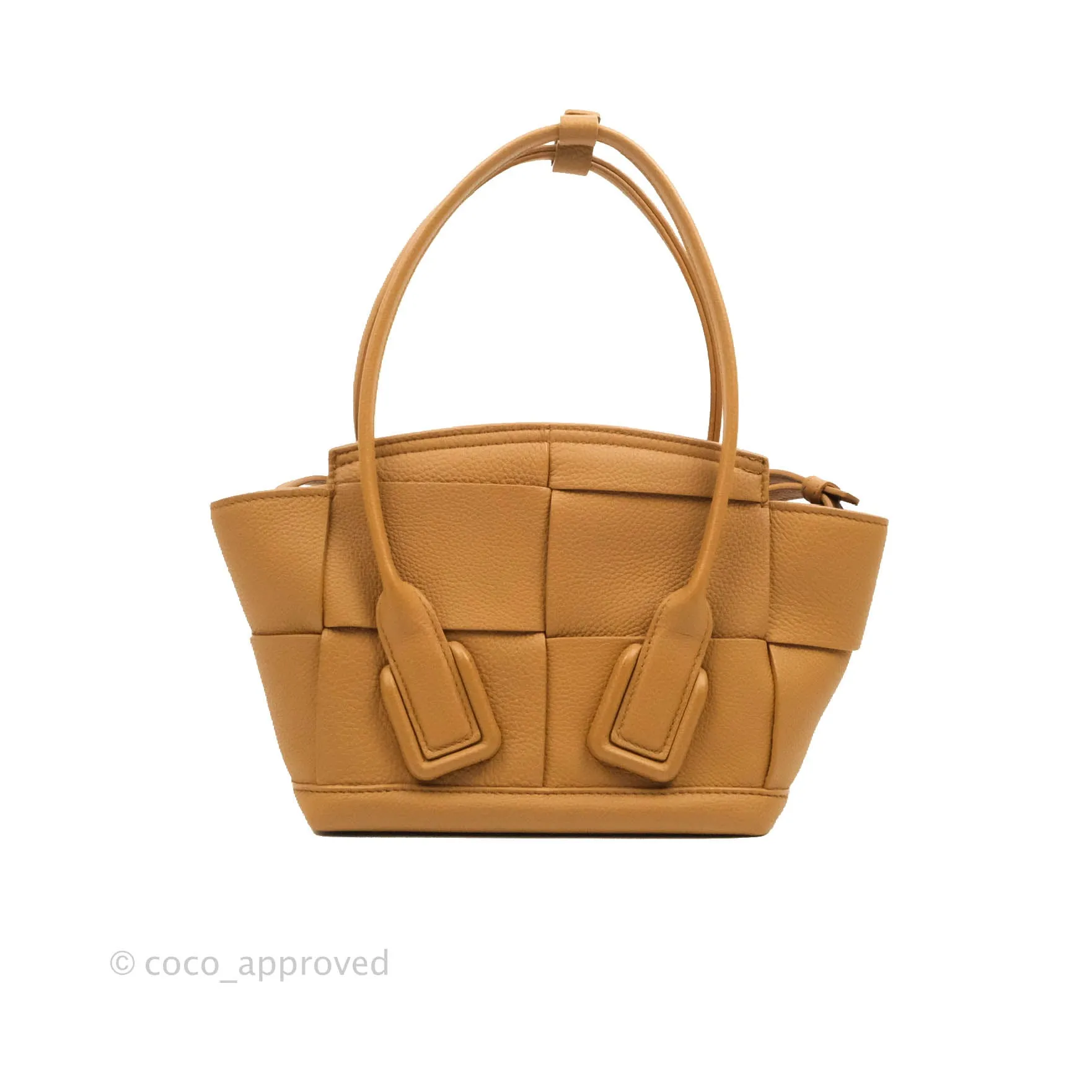 Bottega Veneta Arco Mini Intrecciato Textured-leather Tote Brown