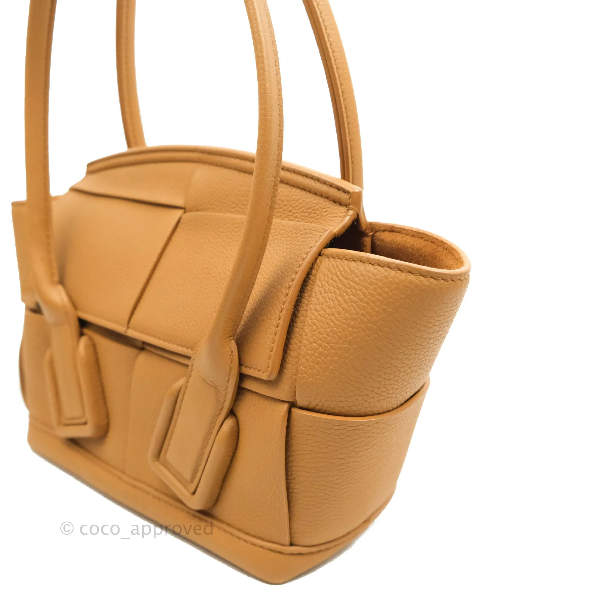 Bottega Veneta Arco Mini Intrecciato Textured-leather Tote Brown