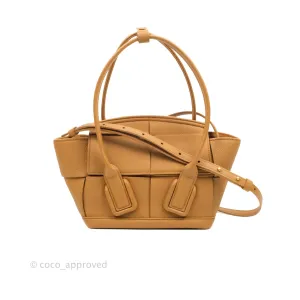 Bottega Veneta Arco Mini Intrecciato Textured-leather Tote Brown