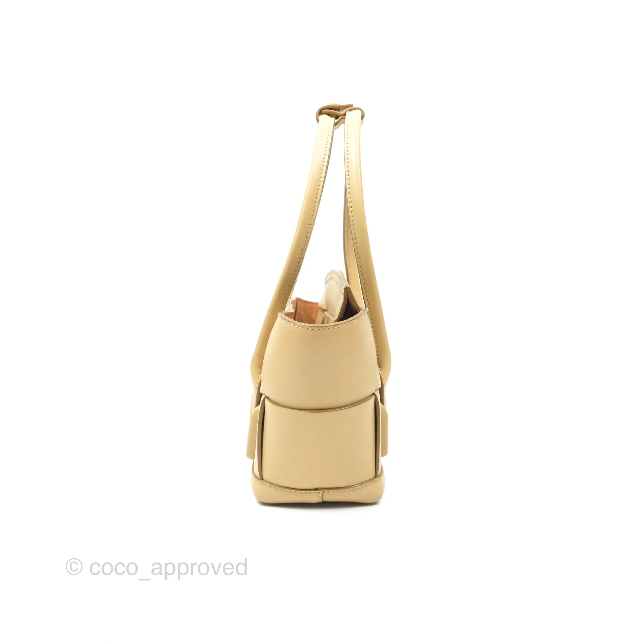 Bottega Veneta Arco Mini Intrecciato Textured-leather Tote Yellow