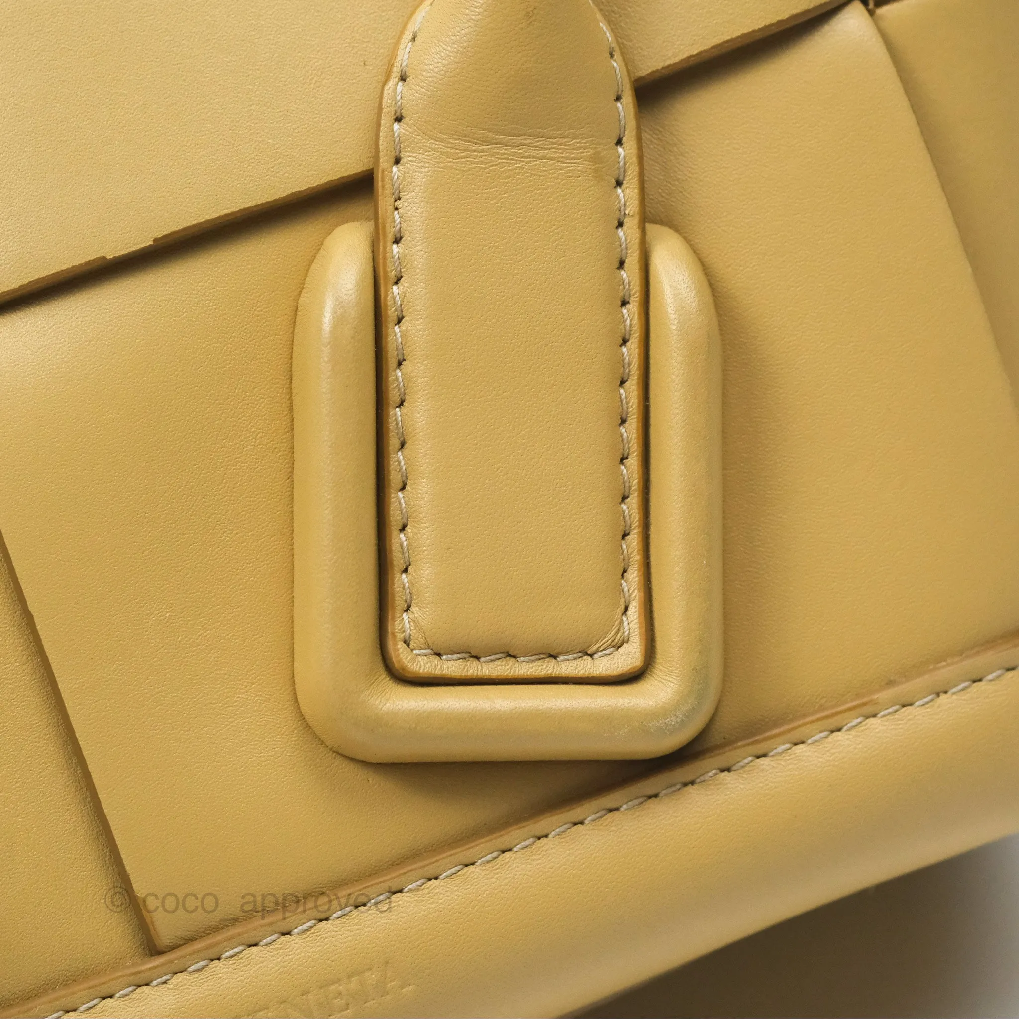 Bottega Veneta Arco Mini Intrecciato Textured-leather Tote Yellow