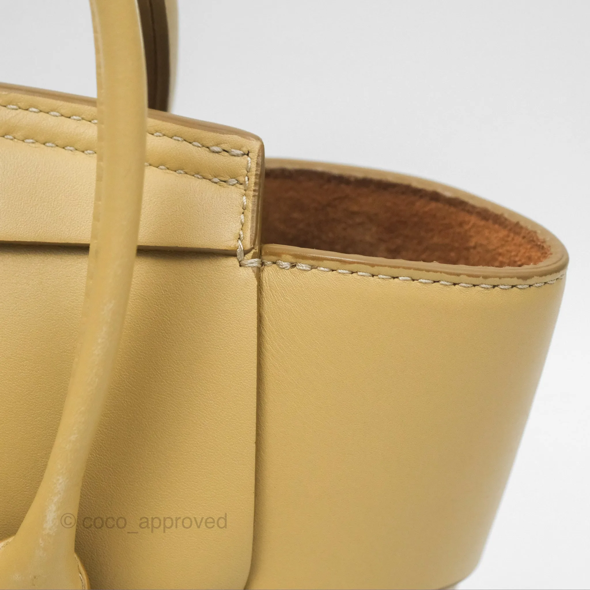 Bottega Veneta Arco Mini Intrecciato Textured-leather Tote Yellow