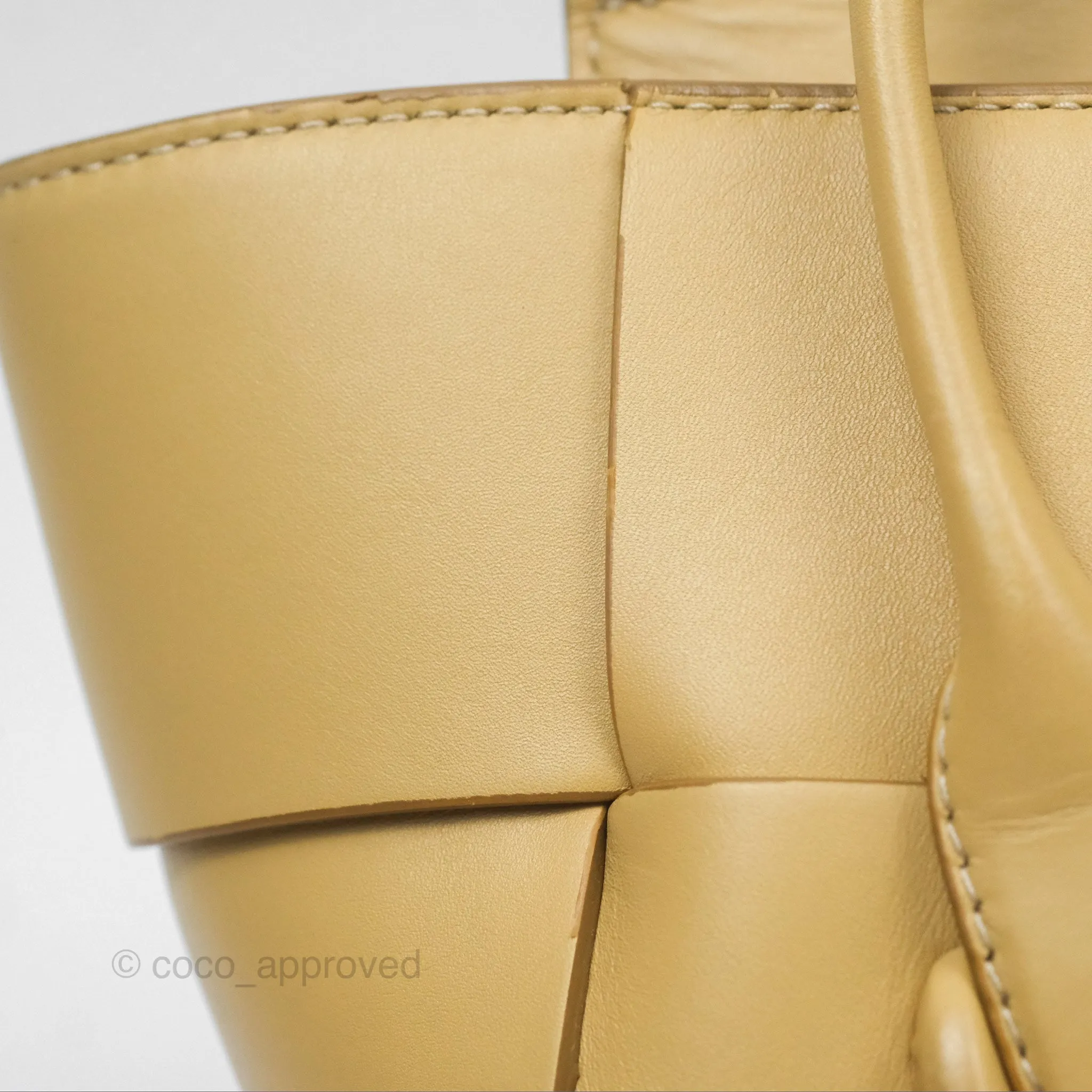 Bottega Veneta Arco Mini Intrecciato Textured-leather Tote Yellow