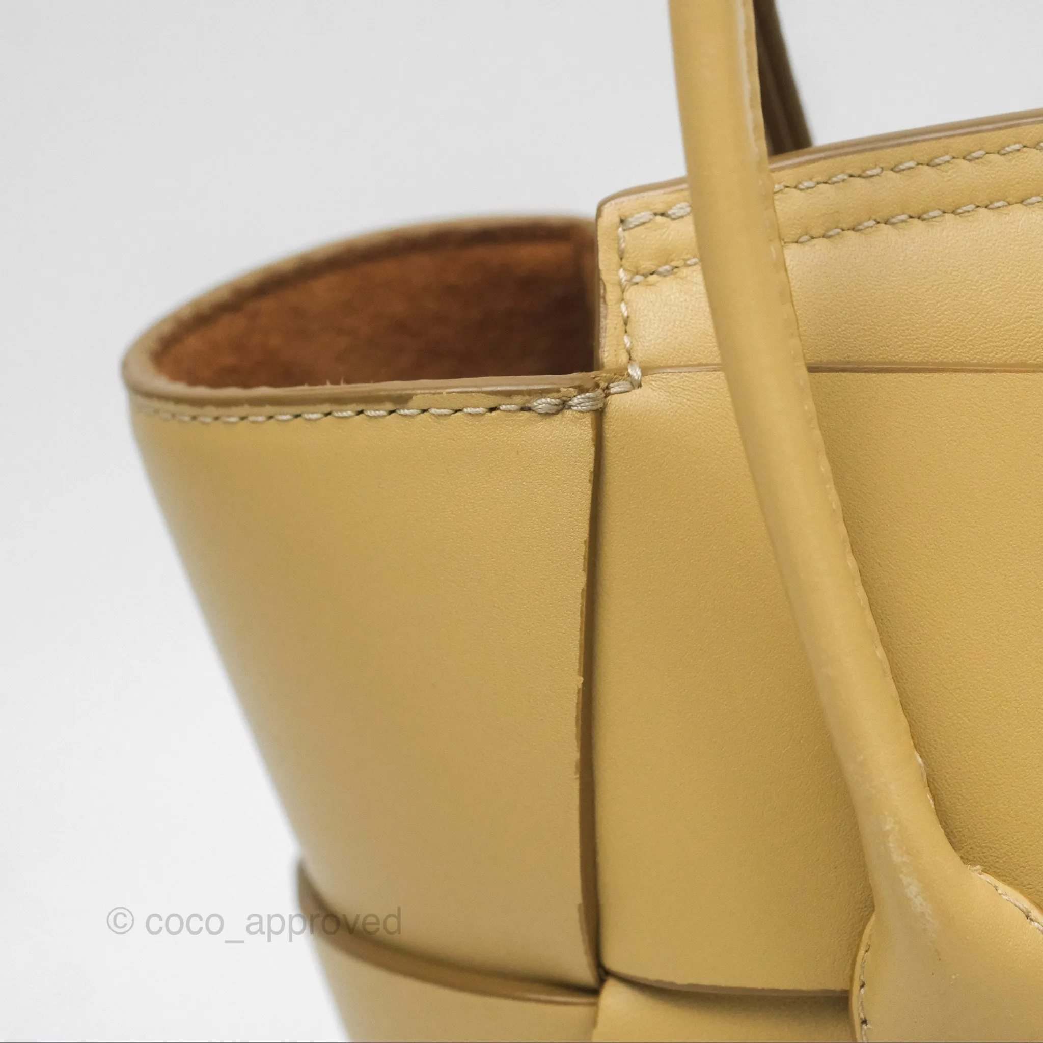 Bottega Veneta Arco Mini Intrecciato Textured-leather Tote Yellow