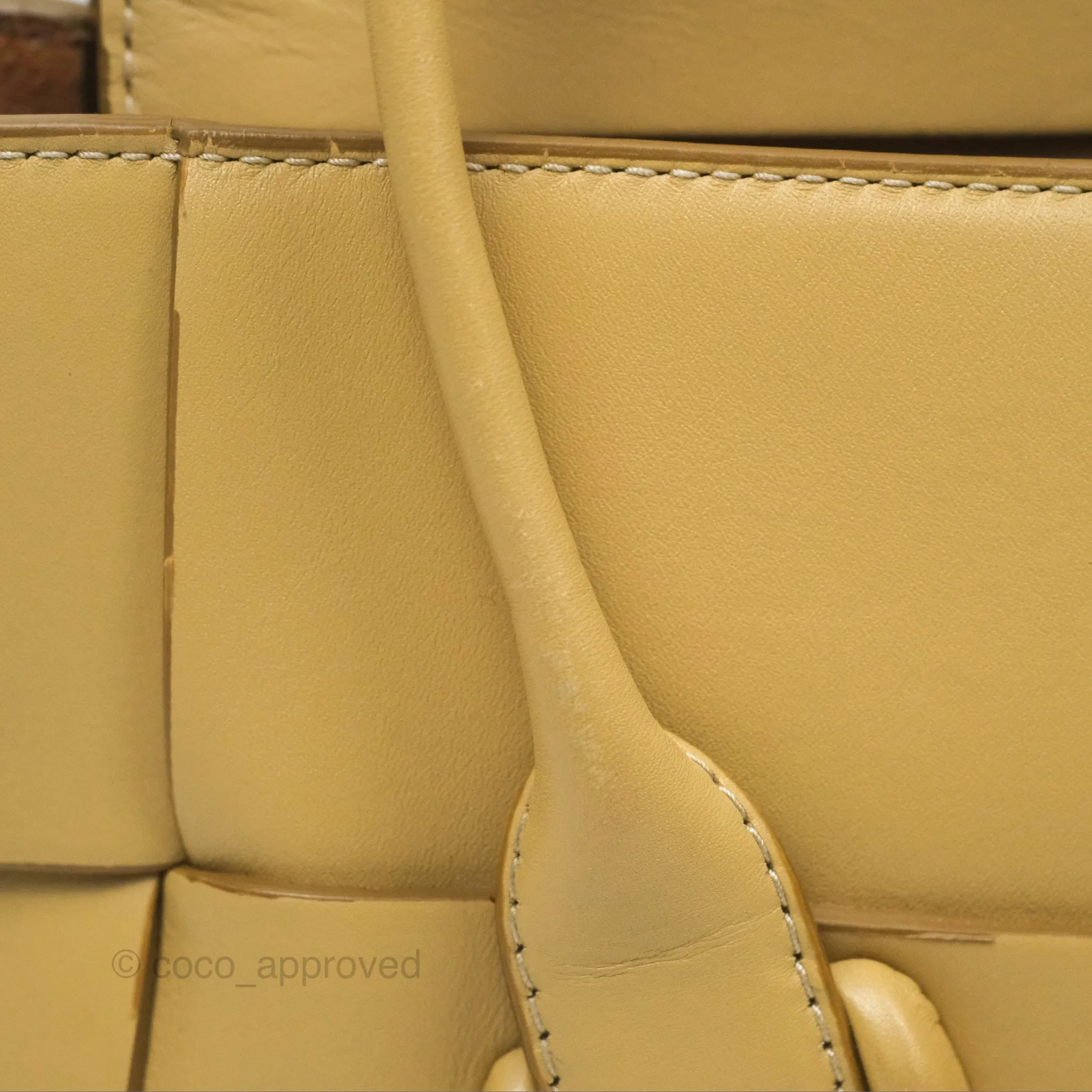 Bottega Veneta Arco Mini Intrecciato Textured-leather Tote Yellow