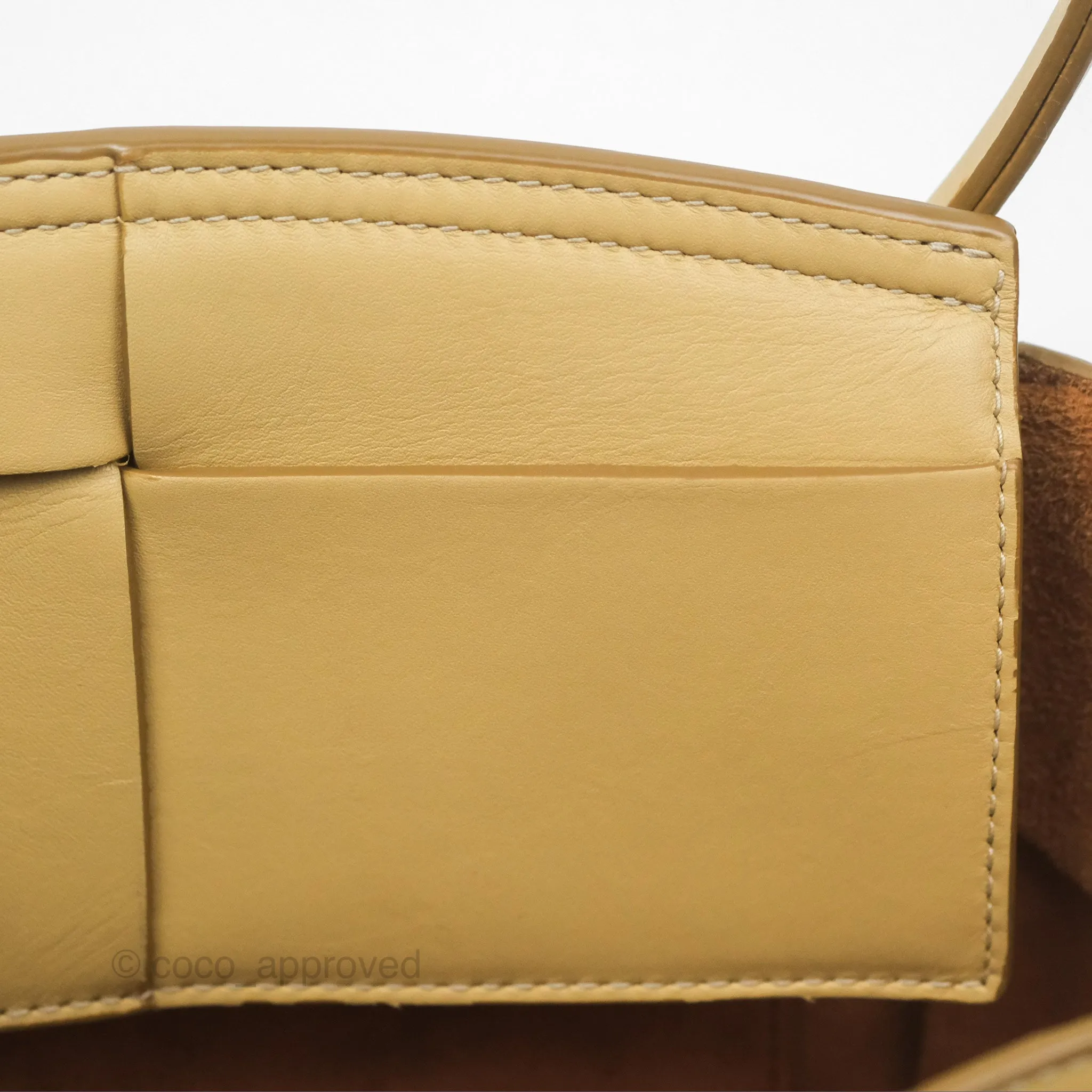 Bottega Veneta Arco Mini Intrecciato Textured-leather Tote Yellow