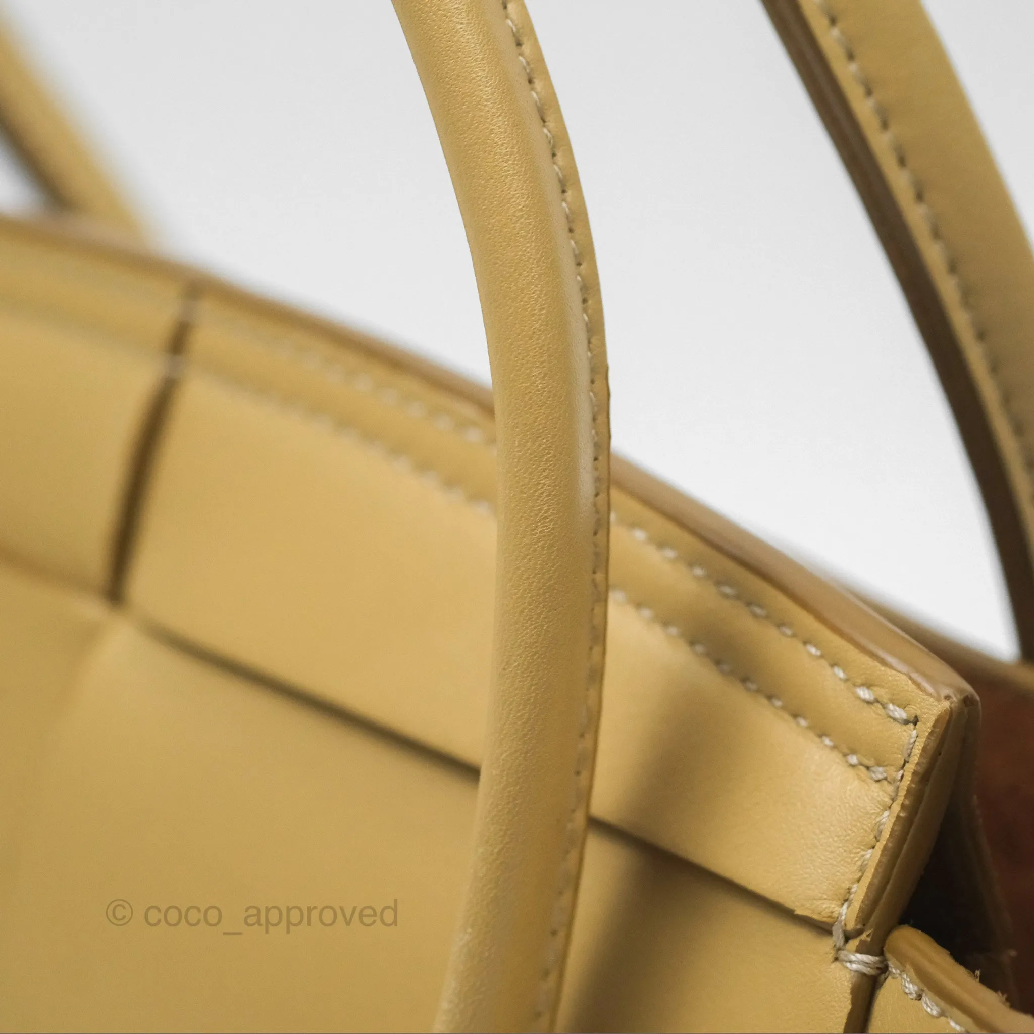 Bottega Veneta Arco Mini Intrecciato Textured-leather Tote Yellow