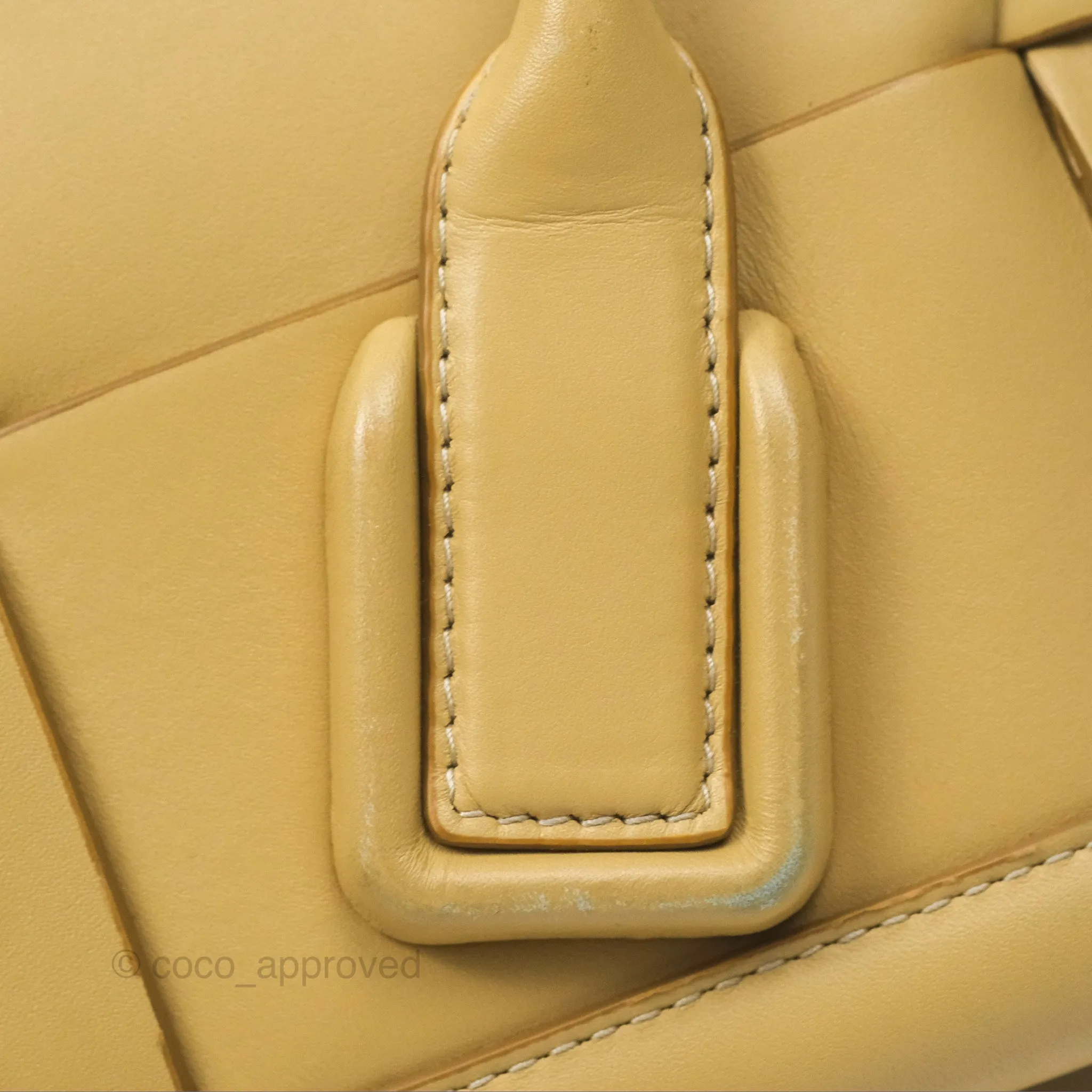 Bottega Veneta Arco Mini Intrecciato Textured-leather Tote Yellow