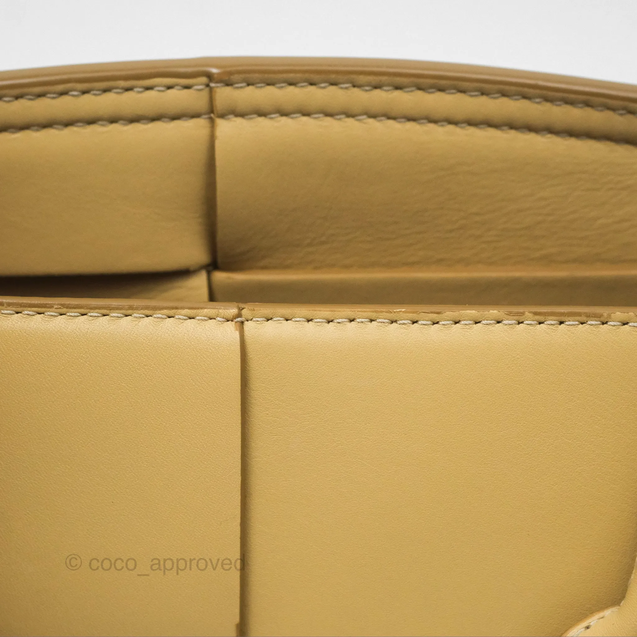 Bottega Veneta Arco Mini Intrecciato Textured-leather Tote Yellow