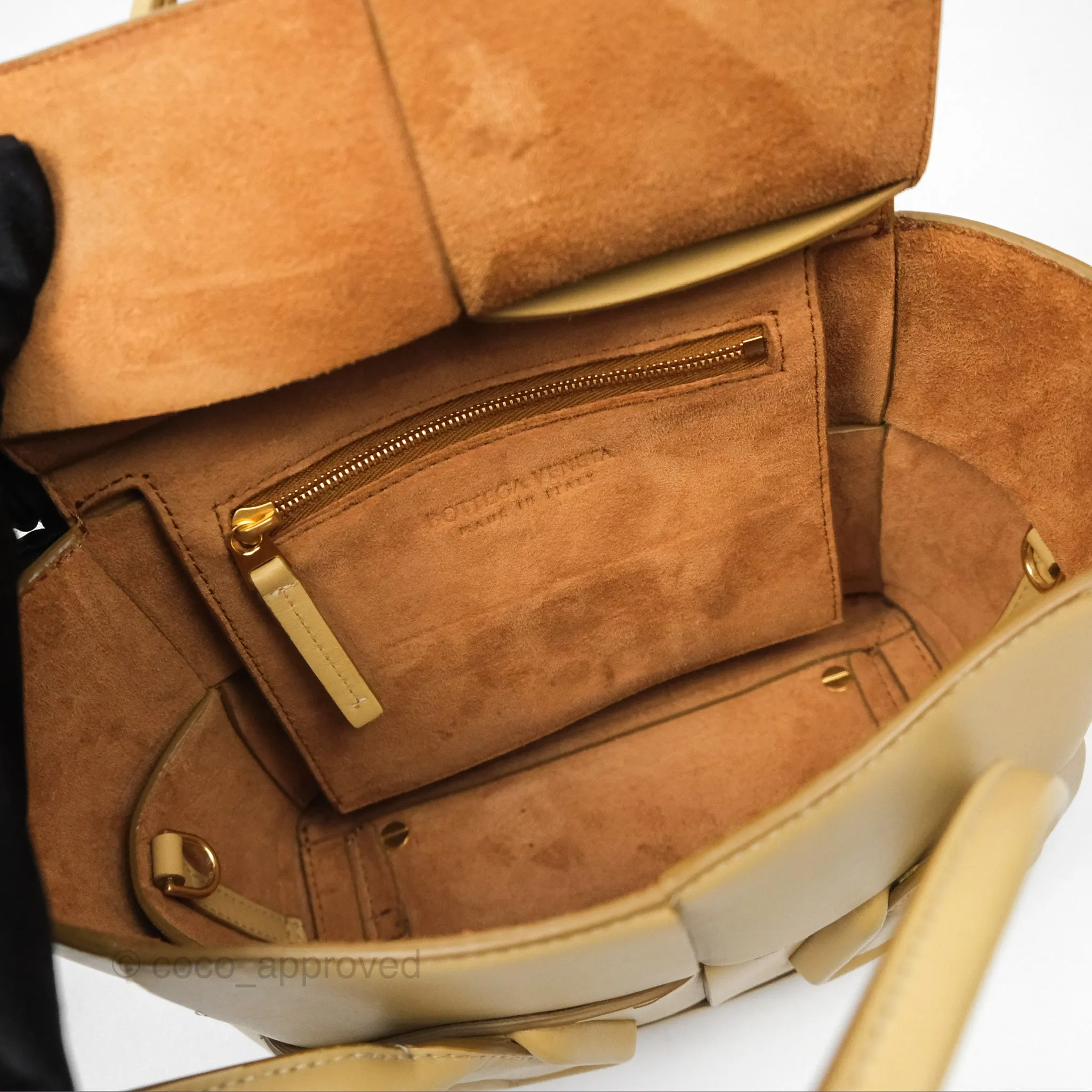 Bottega Veneta Arco Mini Intrecciato Textured-leather Tote Yellow