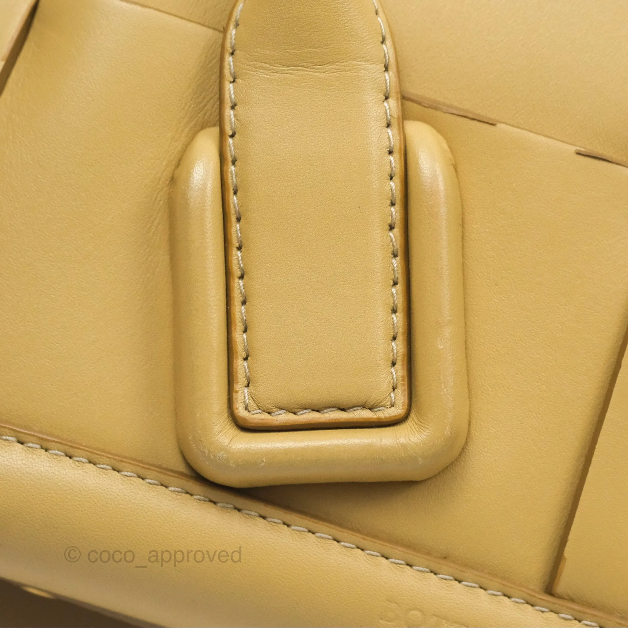 Bottega Veneta Arco Mini Intrecciato Textured-leather Tote Yellow