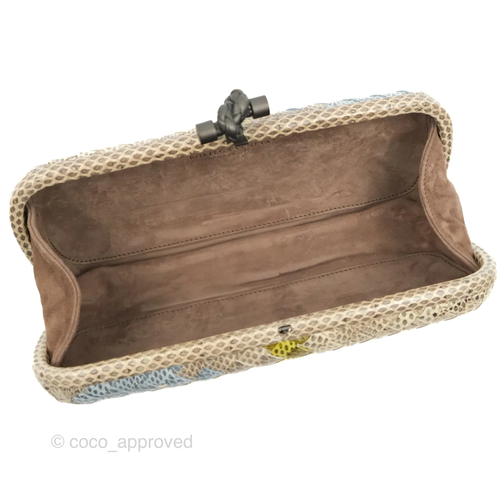 Bottega Veneta Ayers Intreccio Stretch Knot Clutch Python
