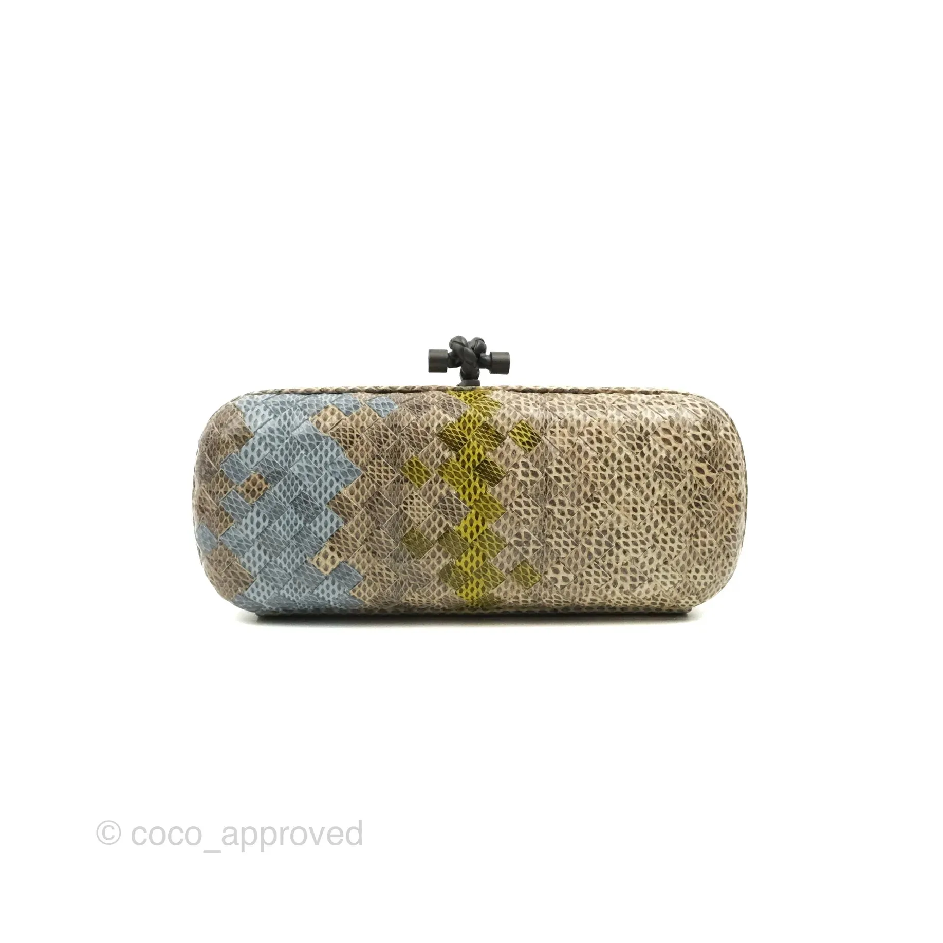 Bottega Veneta Ayers Intreccio Stretch Knot Clutch Python