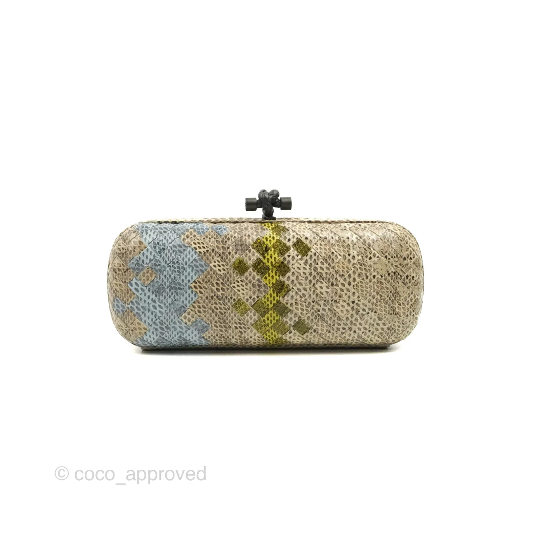 Bottega Veneta Ayers Intreccio Stretch Knot Clutch Python