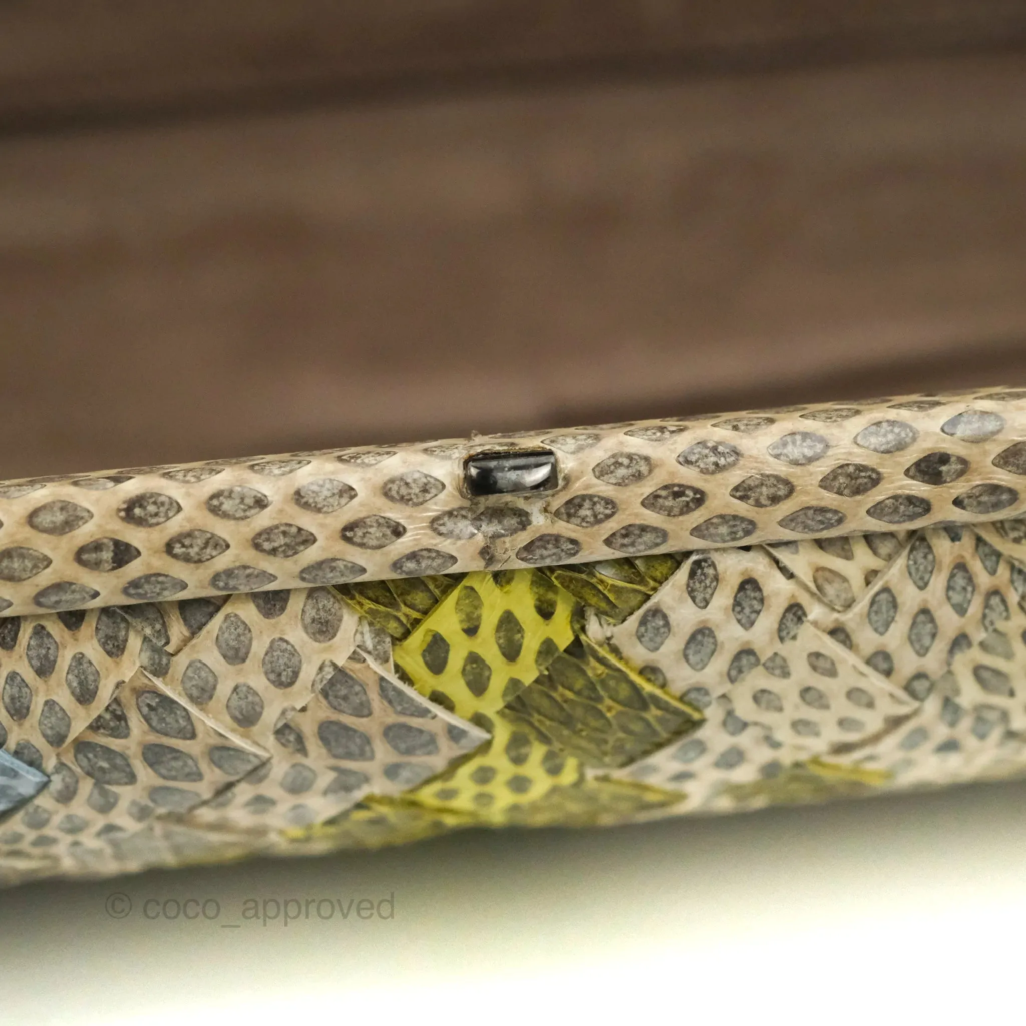 Bottega Veneta Ayers Intreccio Stretch Knot Clutch Python