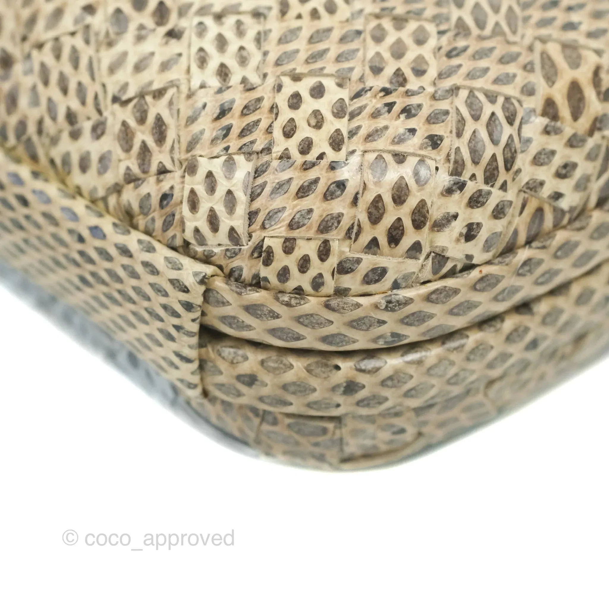 Bottega Veneta Ayers Intreccio Stretch Knot Clutch Python