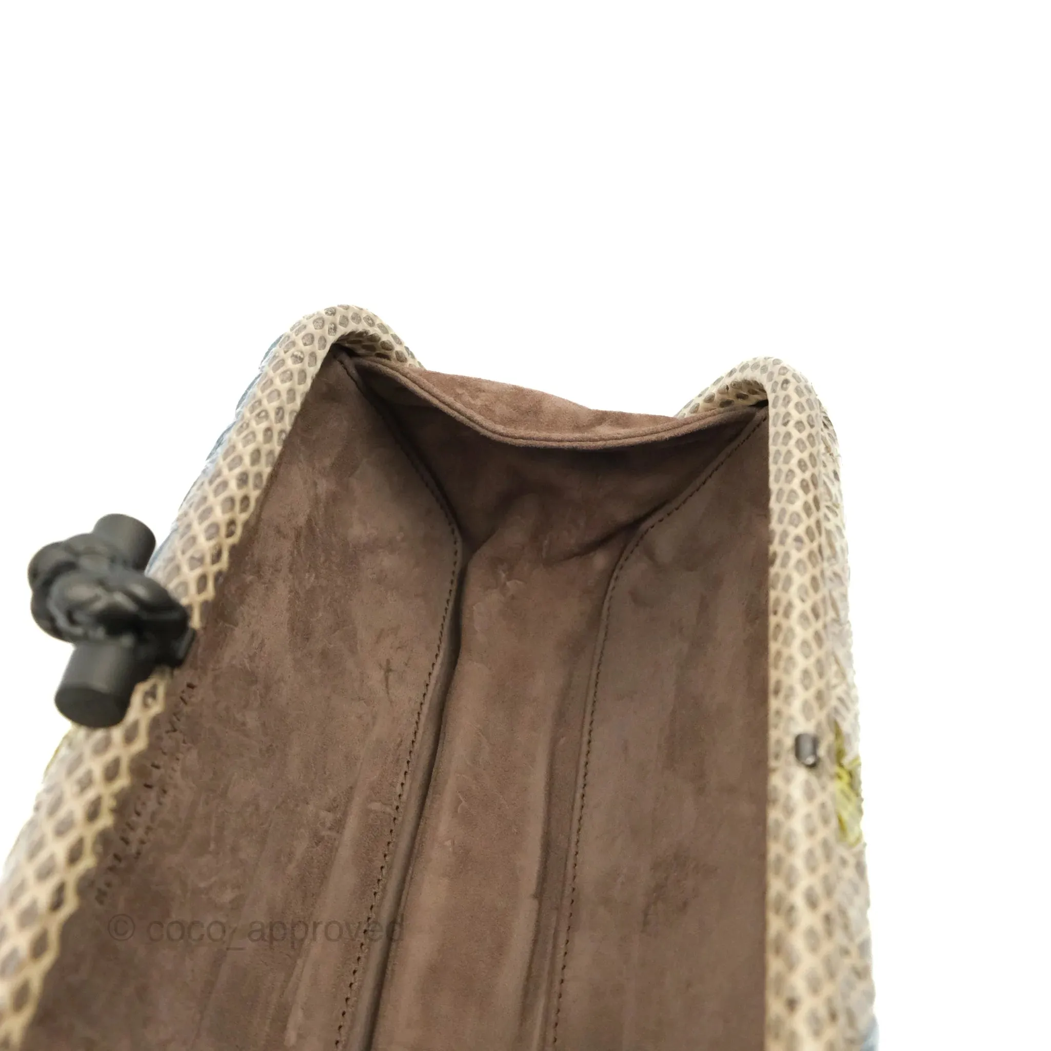 Bottega Veneta Ayers Intreccio Stretch Knot Clutch Python
