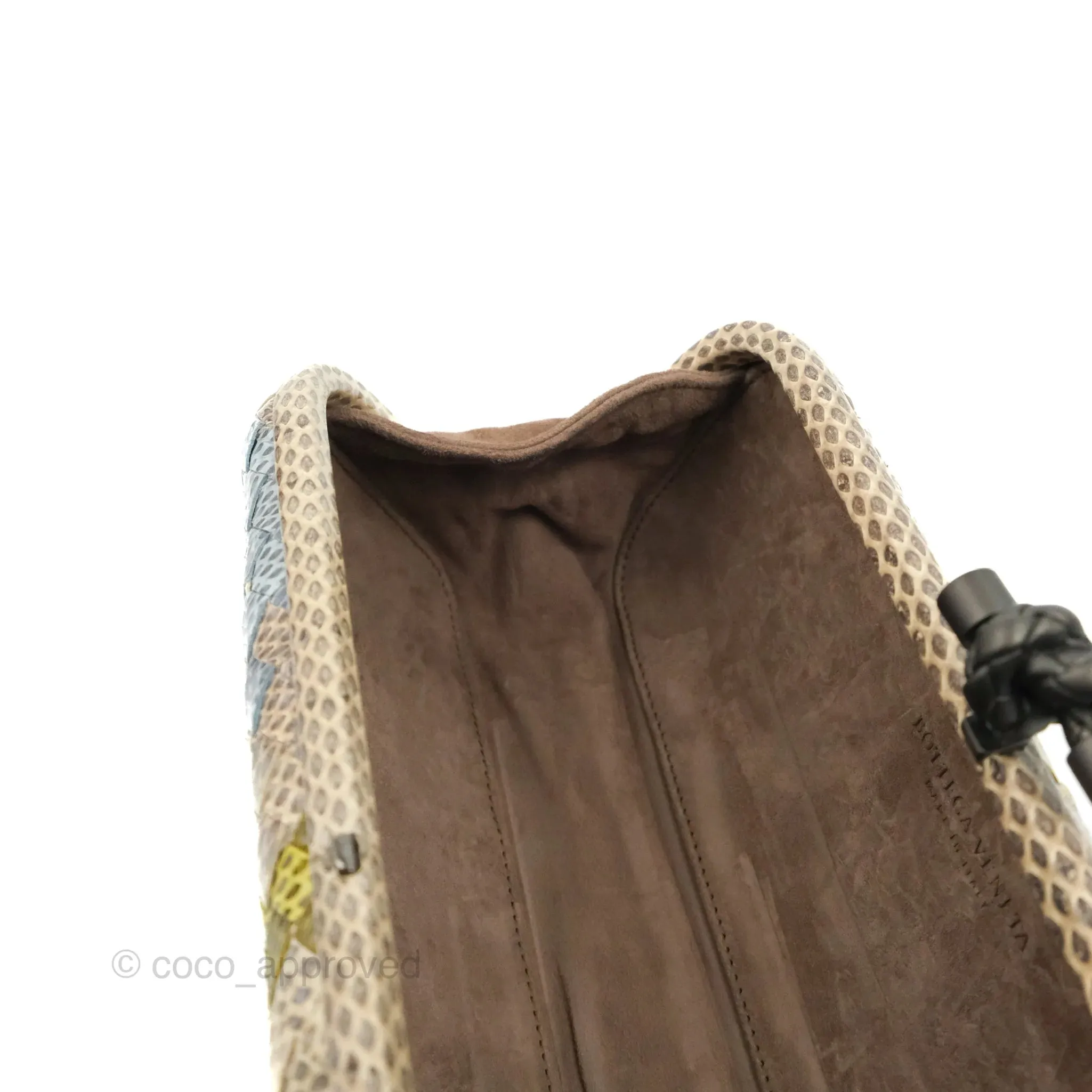 Bottega Veneta Ayers Intreccio Stretch Knot Clutch Python