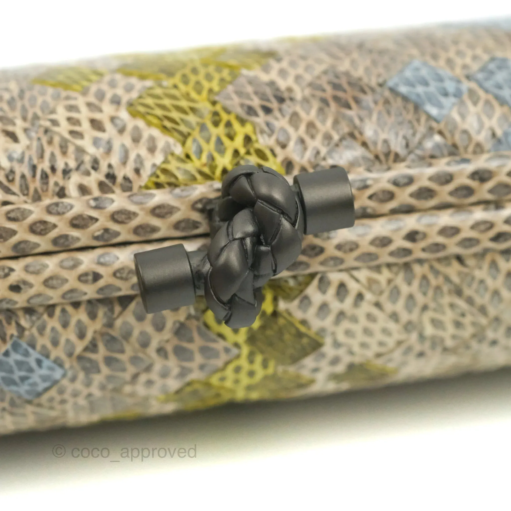 Bottega Veneta Ayers Intreccio Stretch Knot Clutch Python
