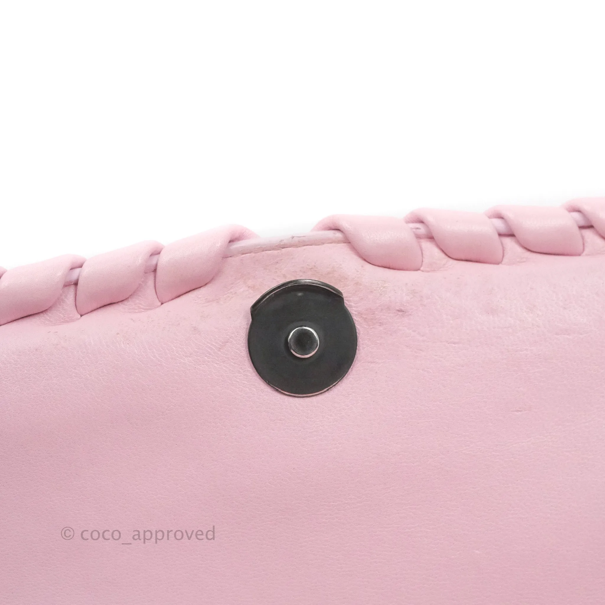Bottega Veneta Baby Nappa Intrecciato Olimpia Shoulder Bag Pink