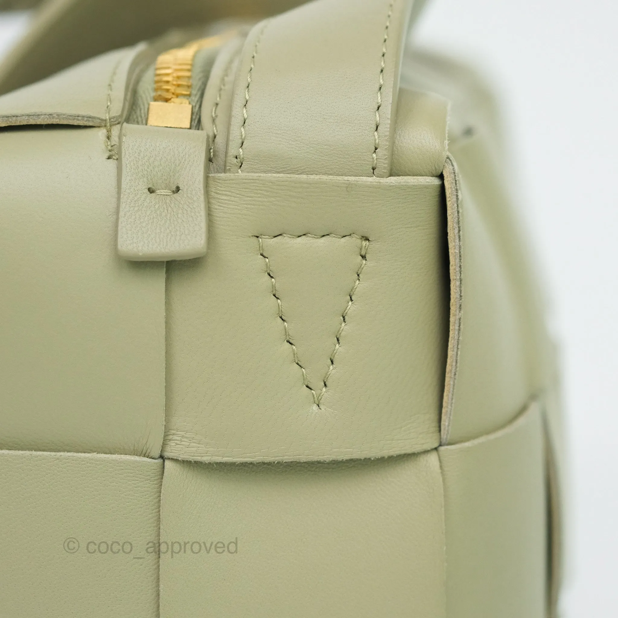Bottega Veneta Brick Cassette Bag Olive Green Intrecciato Lambskin
