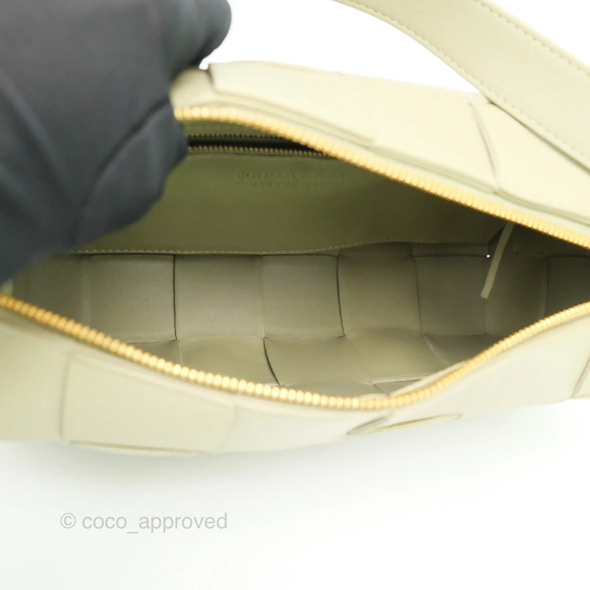 Bottega Veneta Brick Cassette Bag Olive Green Intrecciato Lambskin