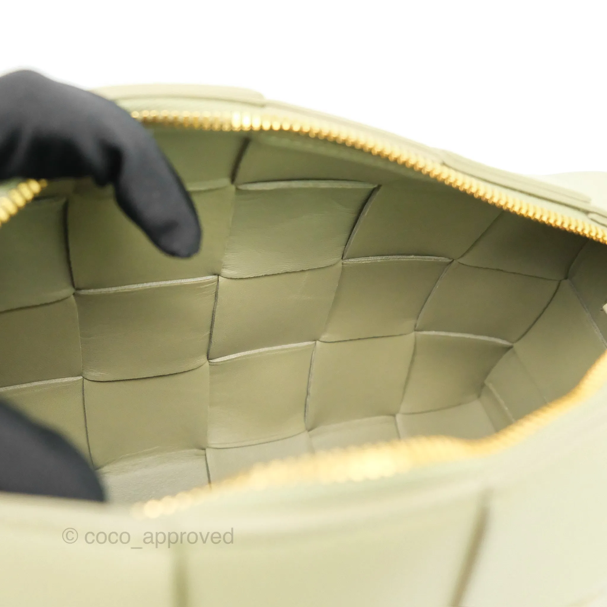 Bottega Veneta Brick Cassette Bag Olive Green Intrecciato Lambskin
