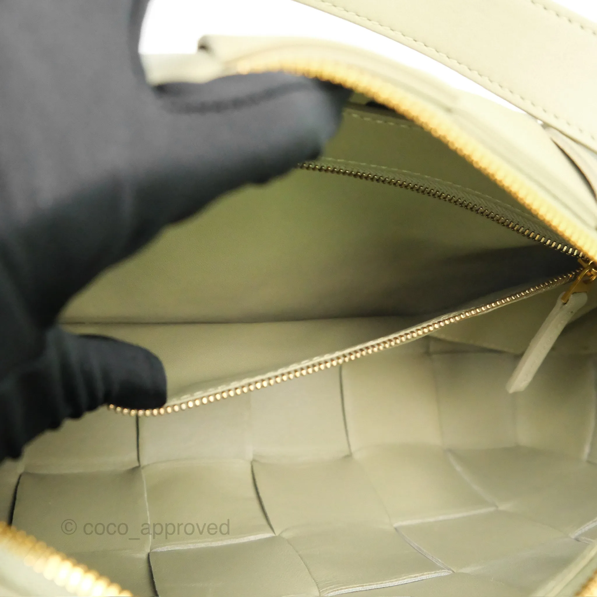 Bottega Veneta Brick Cassette Bag Olive Green Intrecciato Lambskin