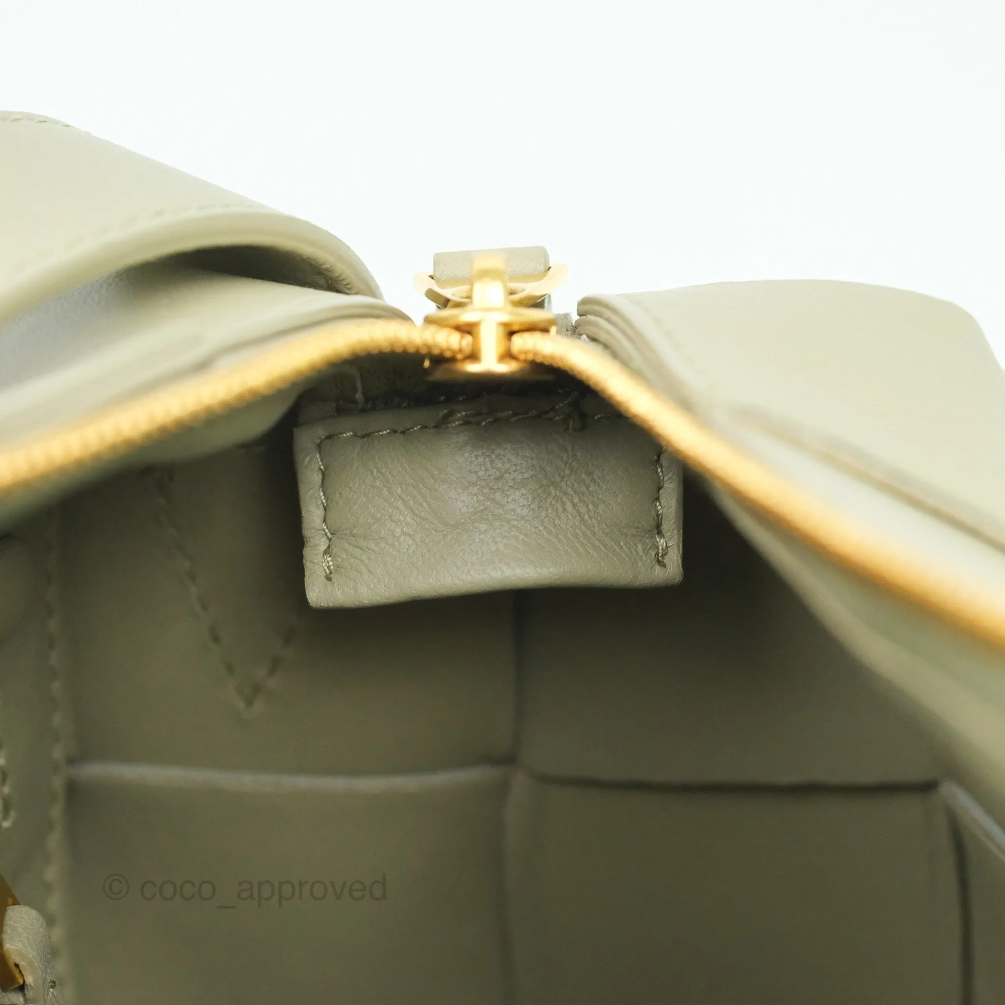 Bottega Veneta Brick Cassette Bag Olive Green Intrecciato Lambskin
