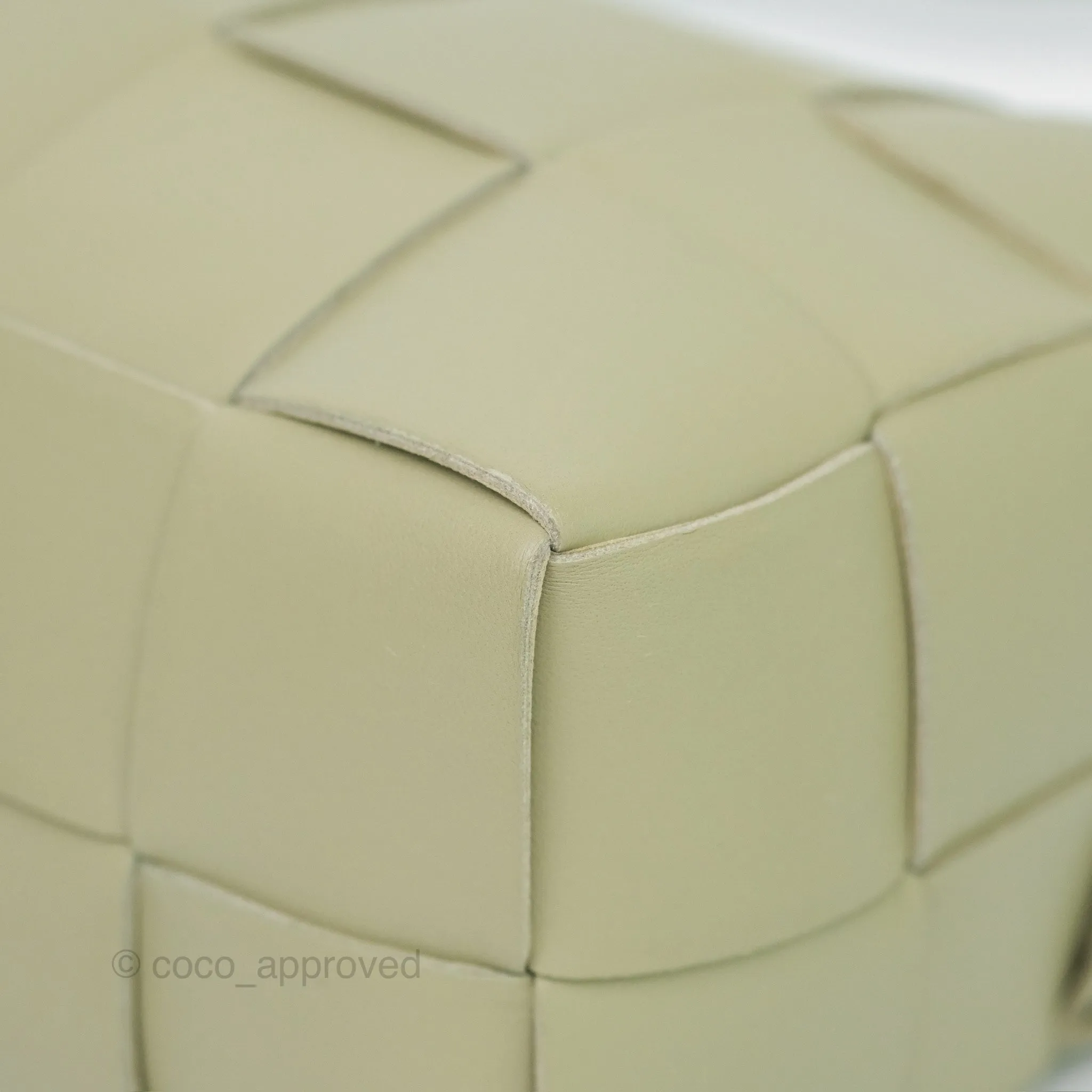 Bottega Veneta Brick Cassette Bag Olive Green Intrecciato Lambskin