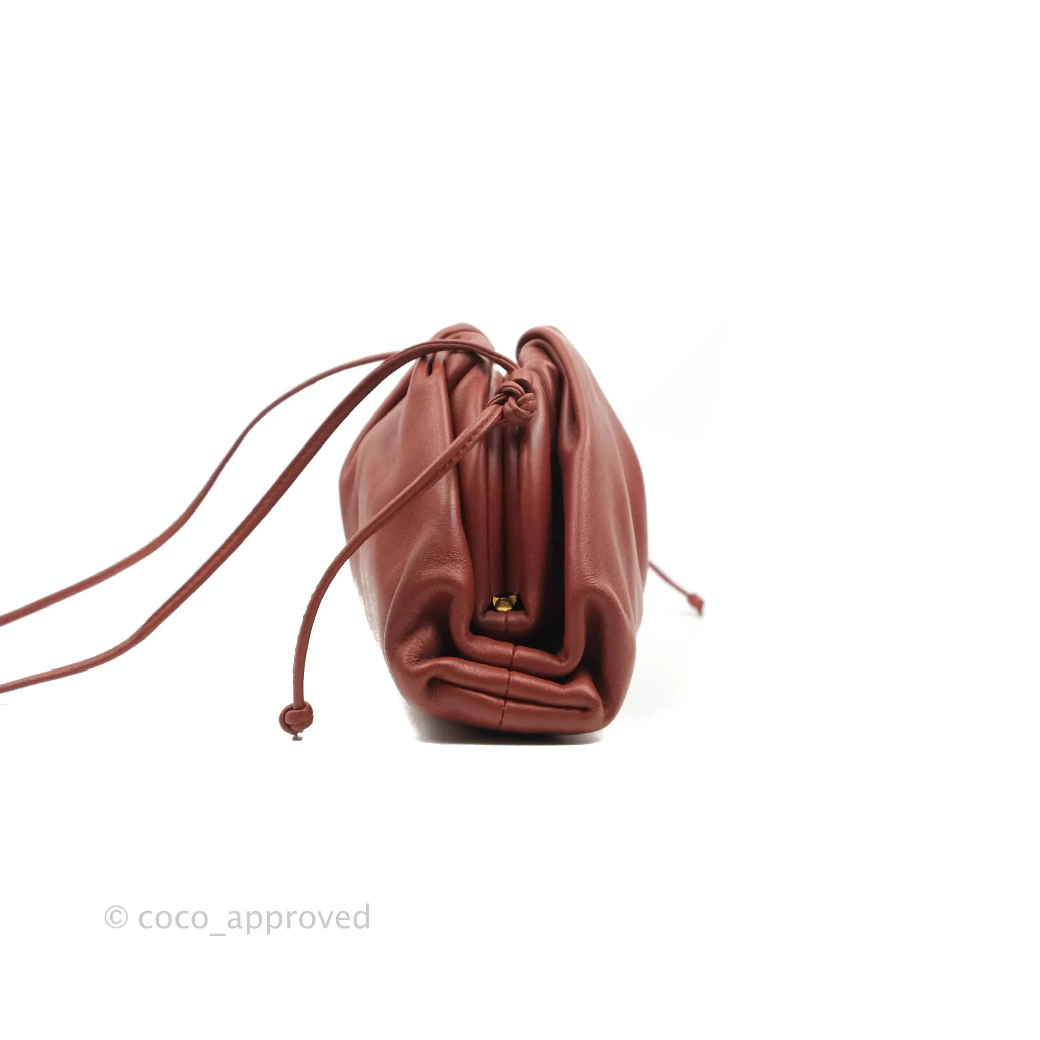 Bottega Veneta Butter Calfskin The Mini Pouch Bordeaux Brick Red