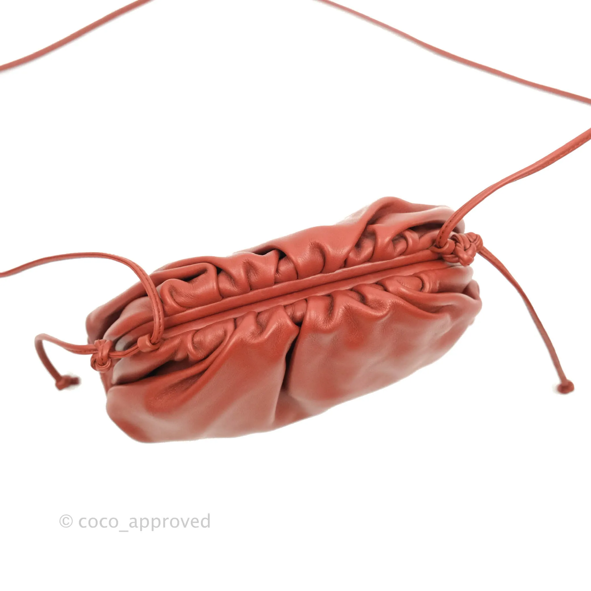 Bottega Veneta Butter Calfskin The Mini Pouch Bordeaux Brick Red