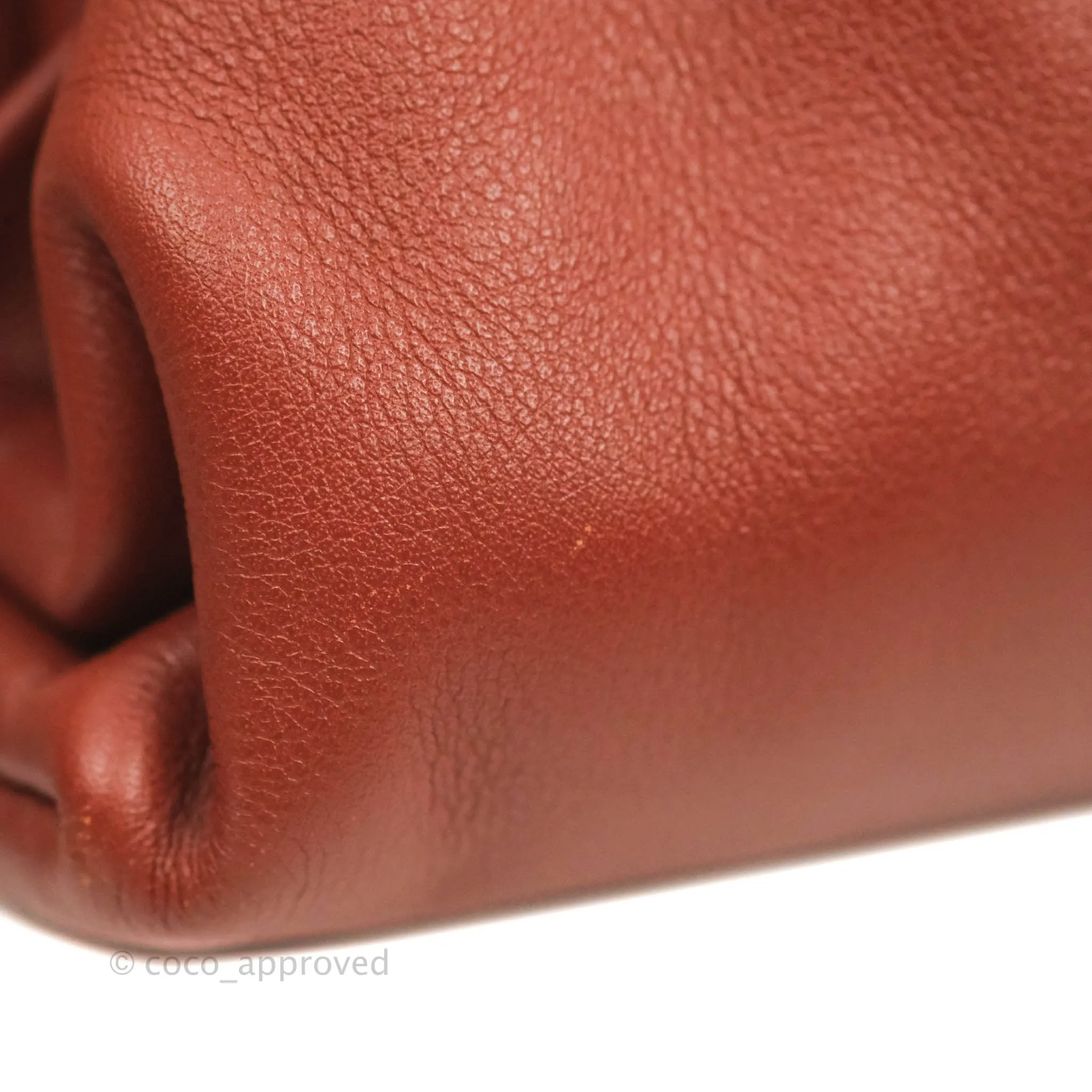 Bottega Veneta Butter Calfskin The Mini Pouch Bordeaux Brick Red