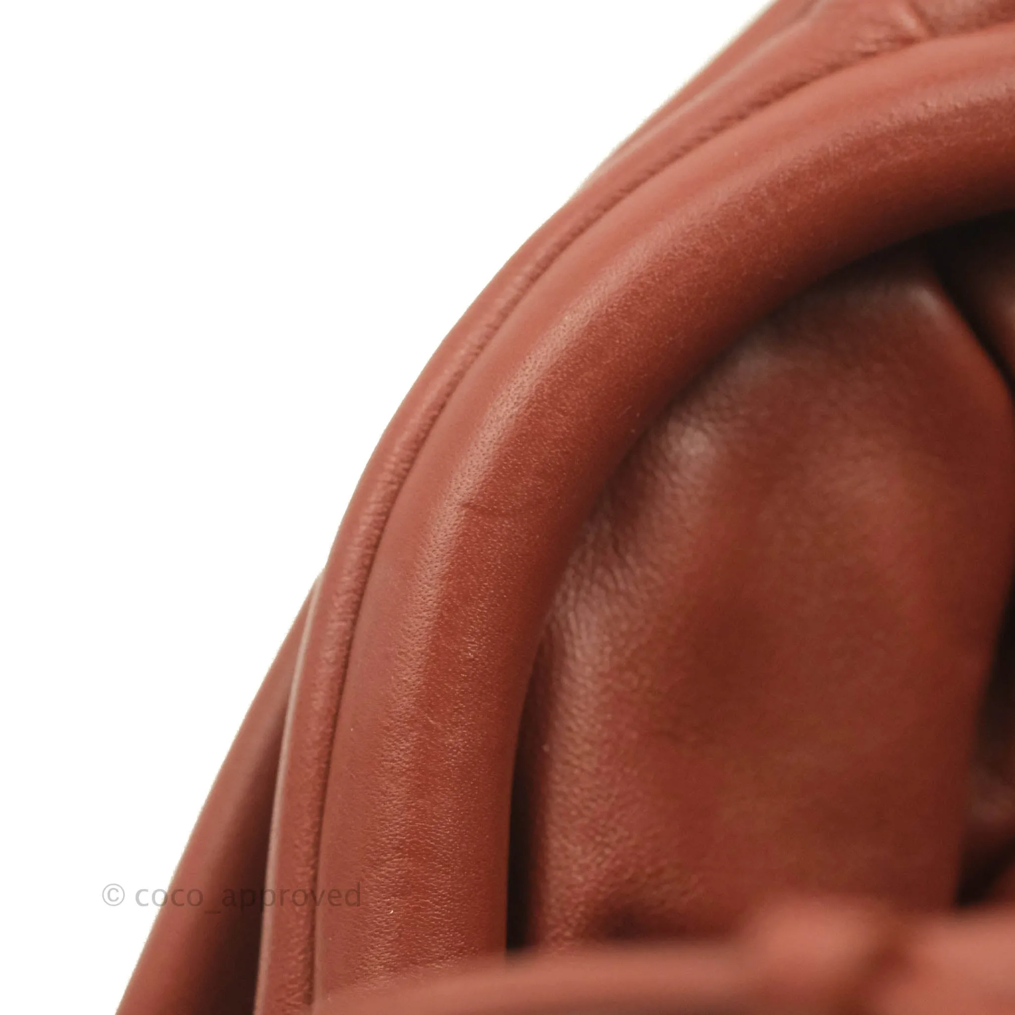 Bottega Veneta Butter Calfskin The Mini Pouch Bordeaux Brick Red