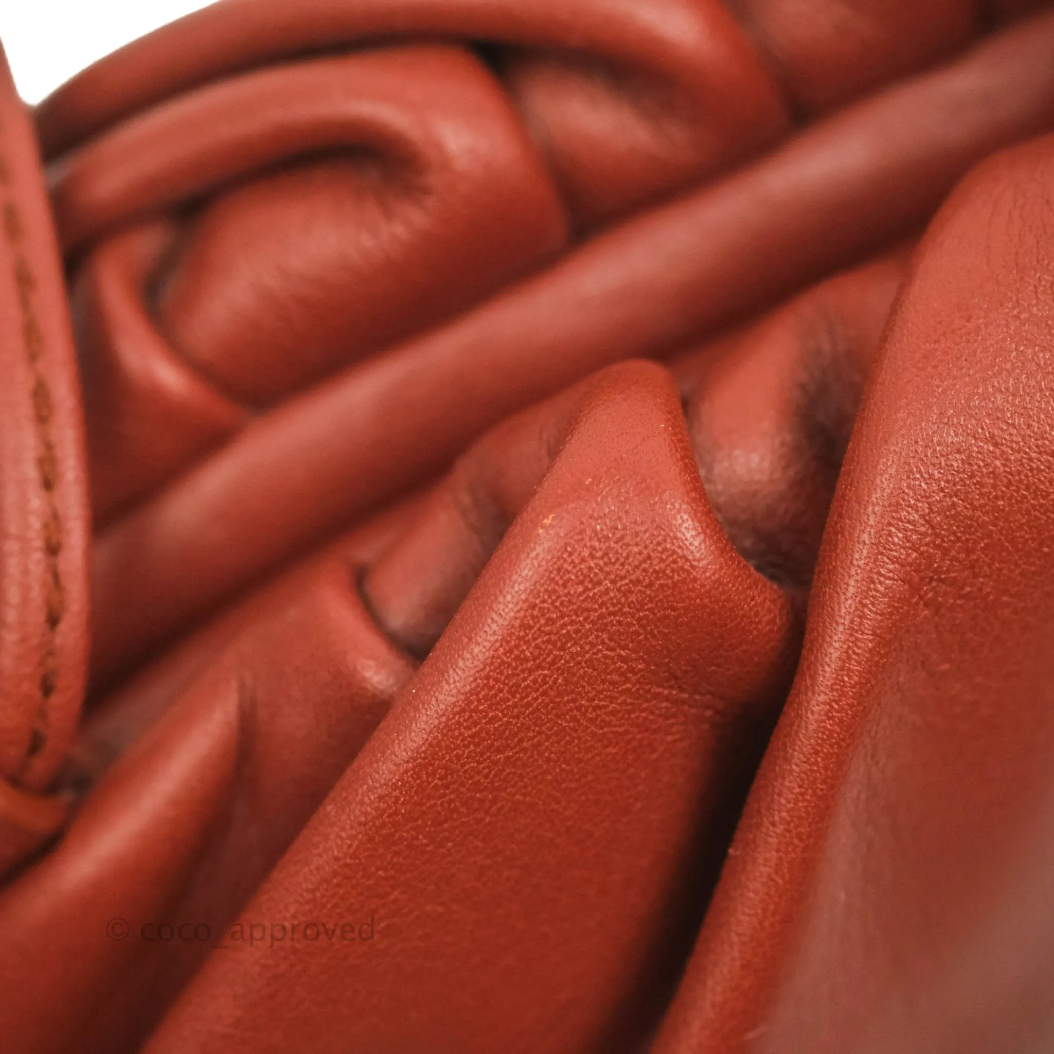 Bottega Veneta Butter Calfskin The Mini Pouch Bordeaux Brick Red