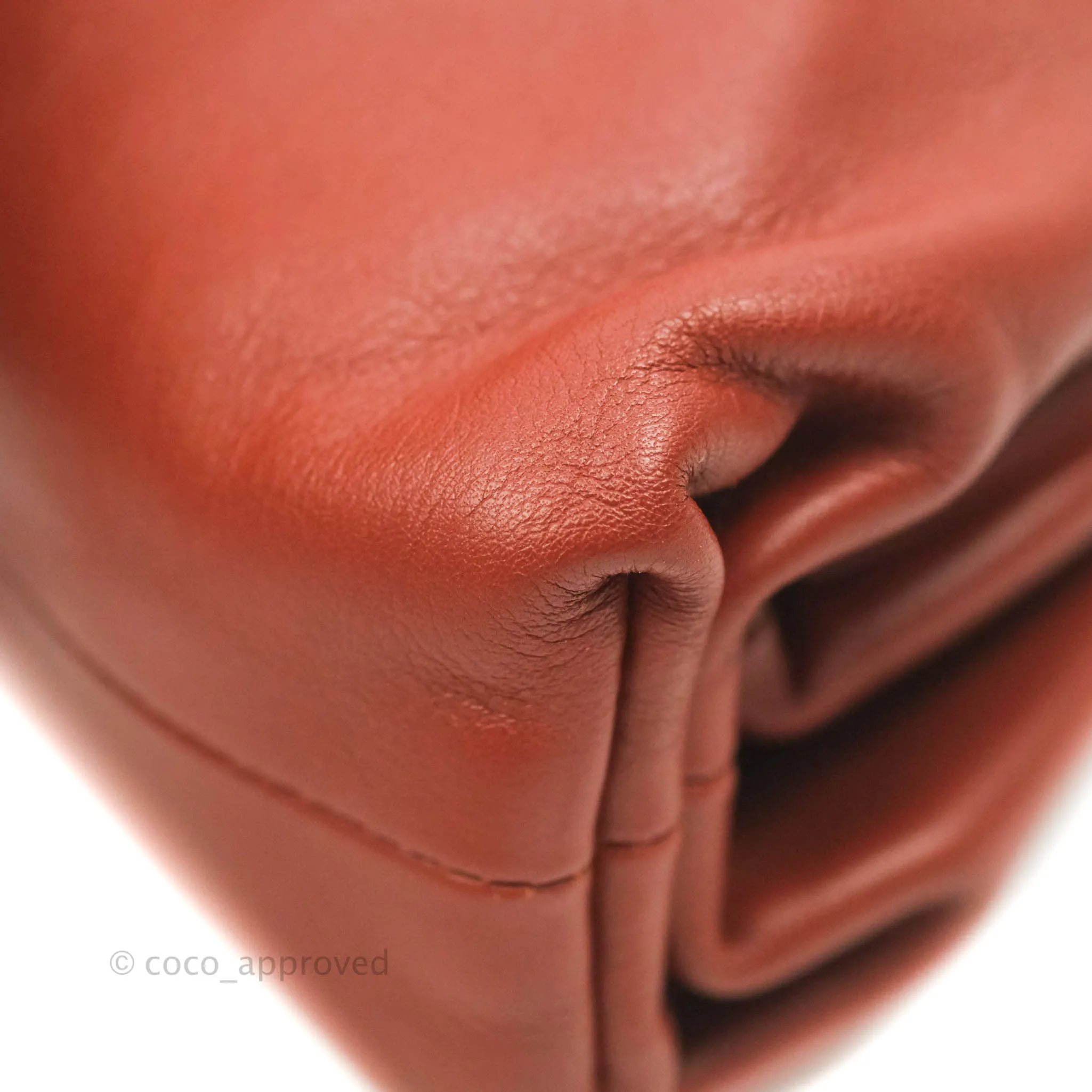 Bottega Veneta Butter Calfskin The Mini Pouch Bordeaux Brick Red