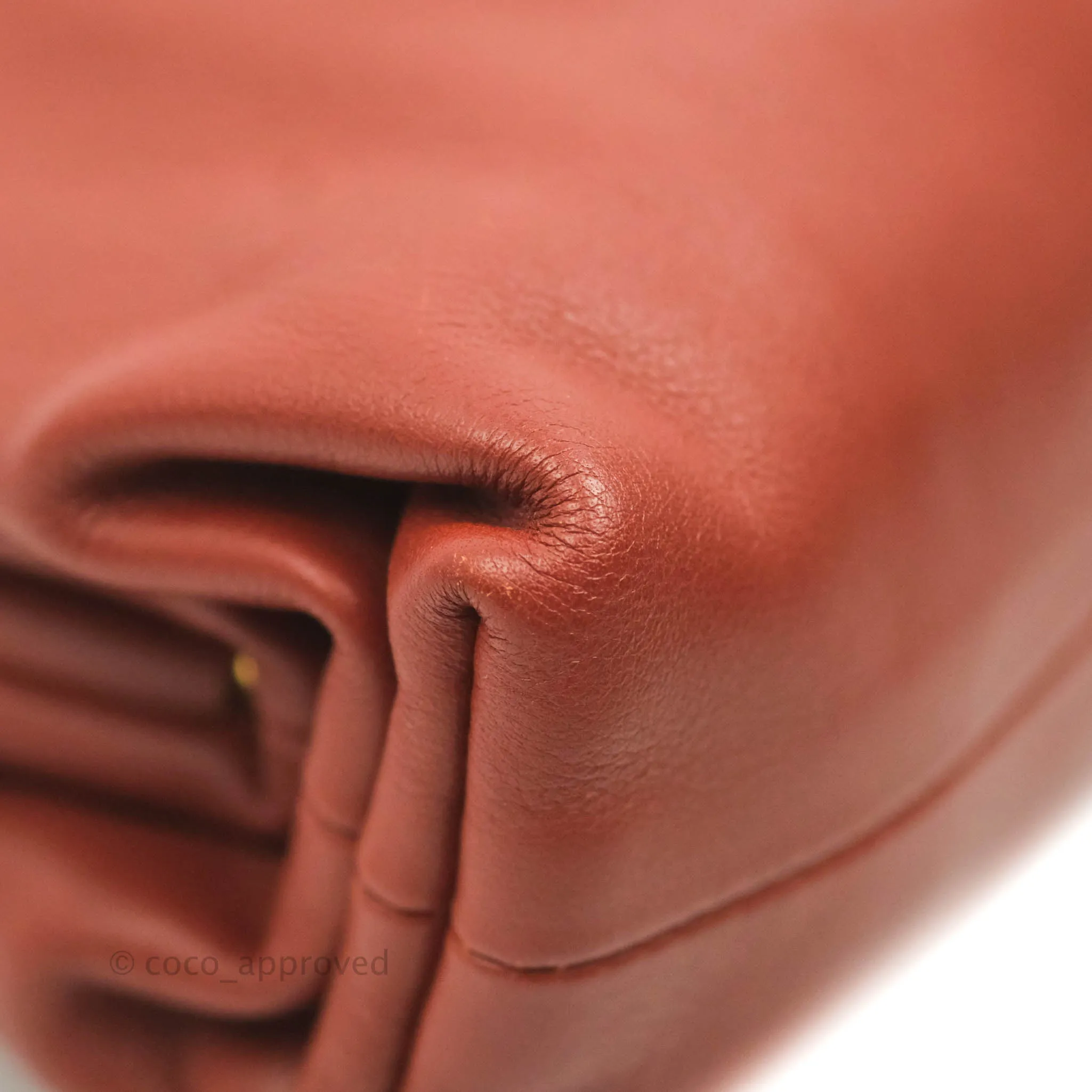 Bottega Veneta Butter Calfskin The Mini Pouch Bordeaux Brick Red