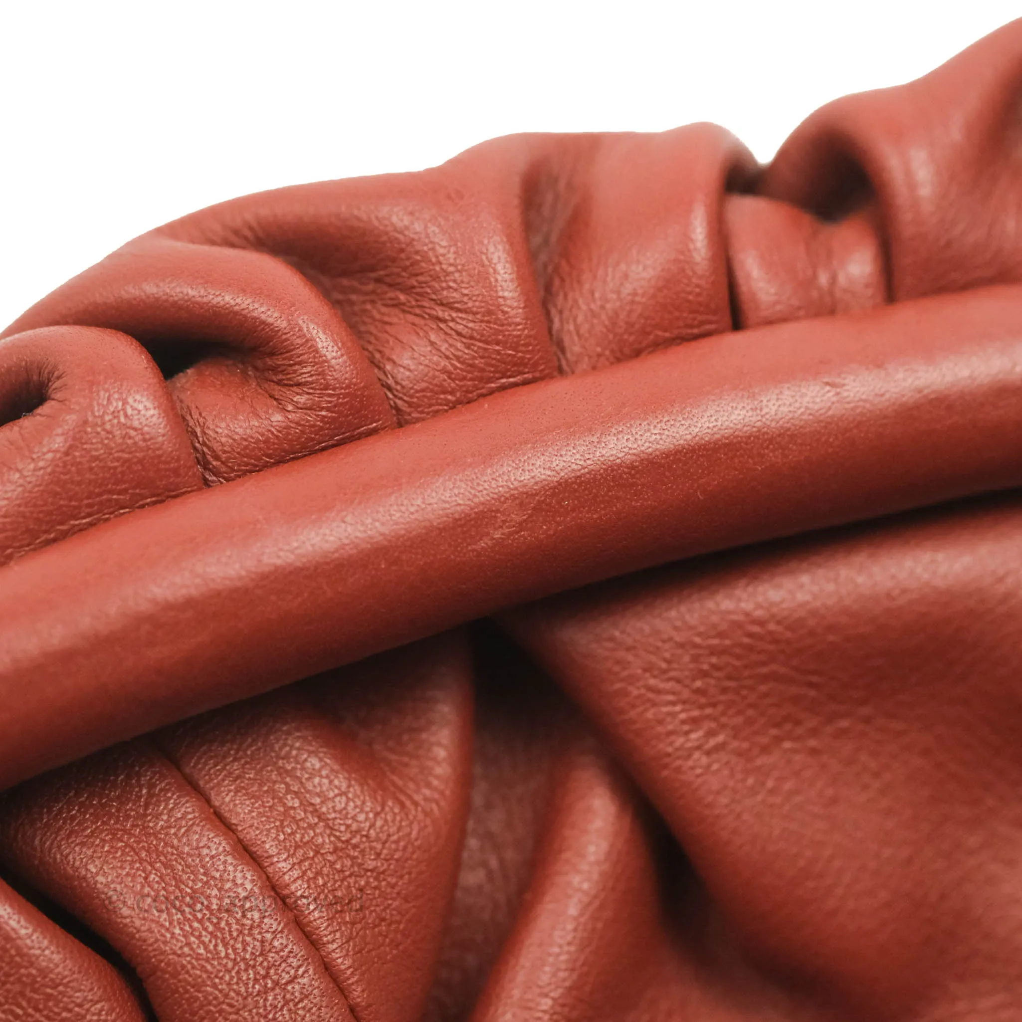 Bottega Veneta Butter Calfskin The Mini Pouch Bordeaux Brick Red