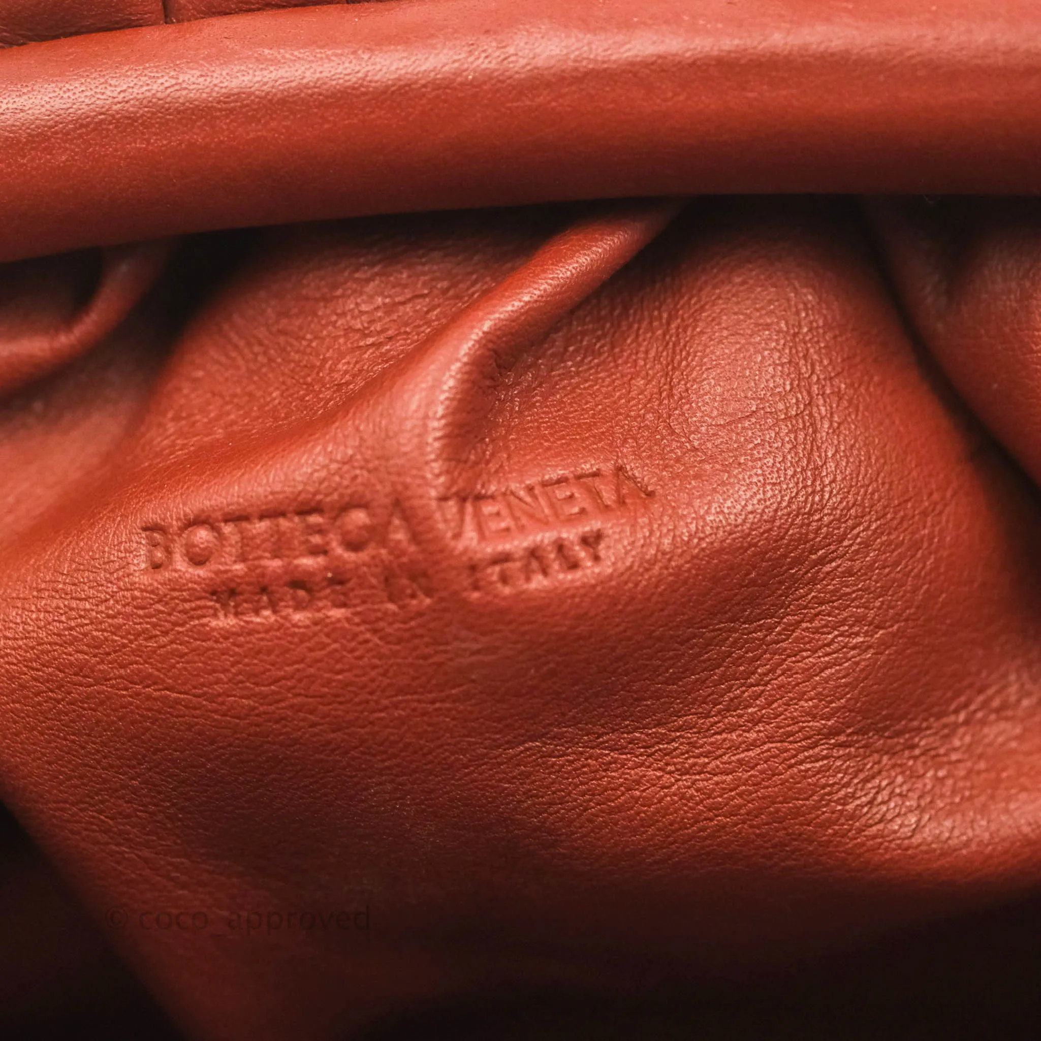 Bottega Veneta Butter Calfskin The Mini Pouch Bordeaux Brick Red
