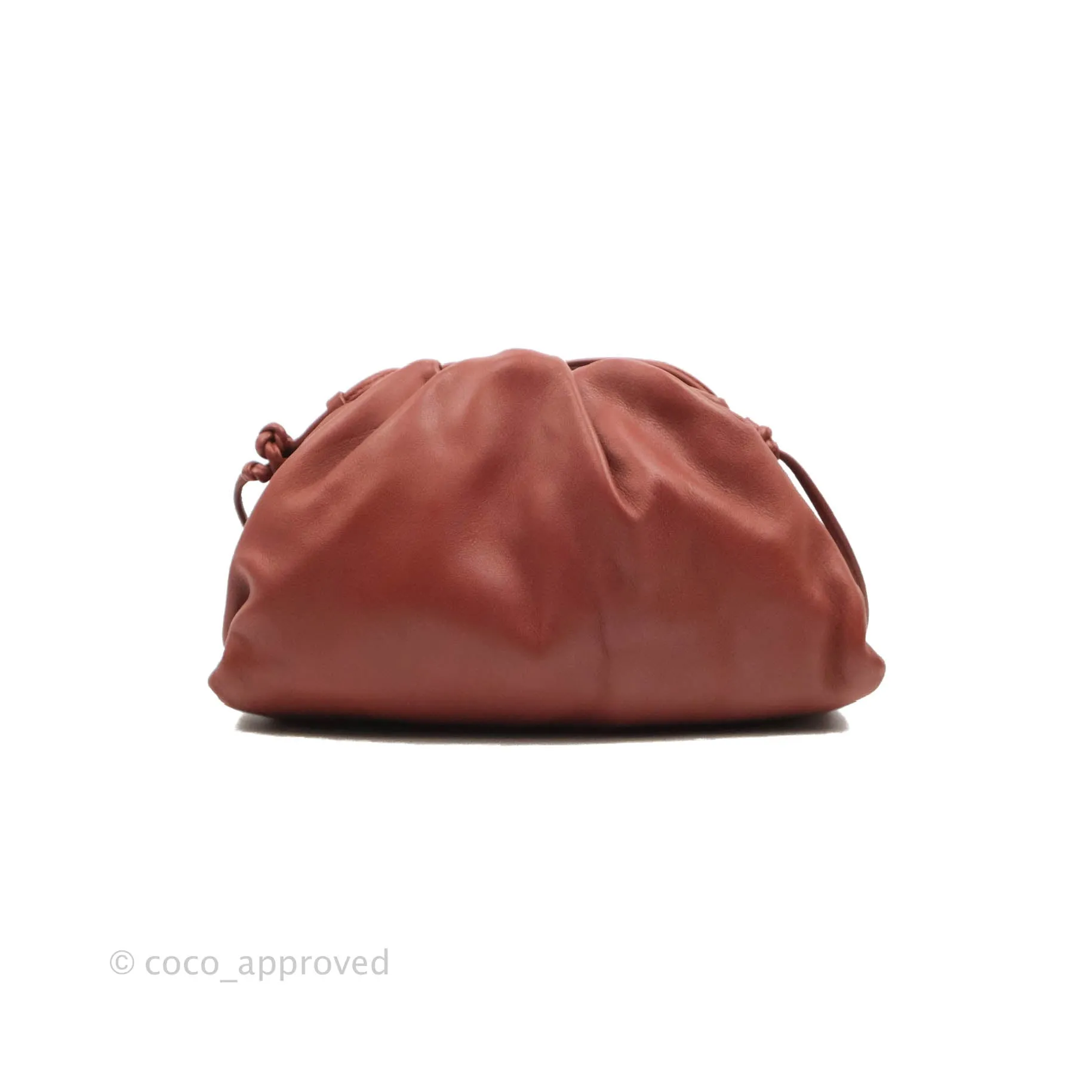 Bottega Veneta Butter Calfskin The Mini Pouch Bordeaux Brick Red