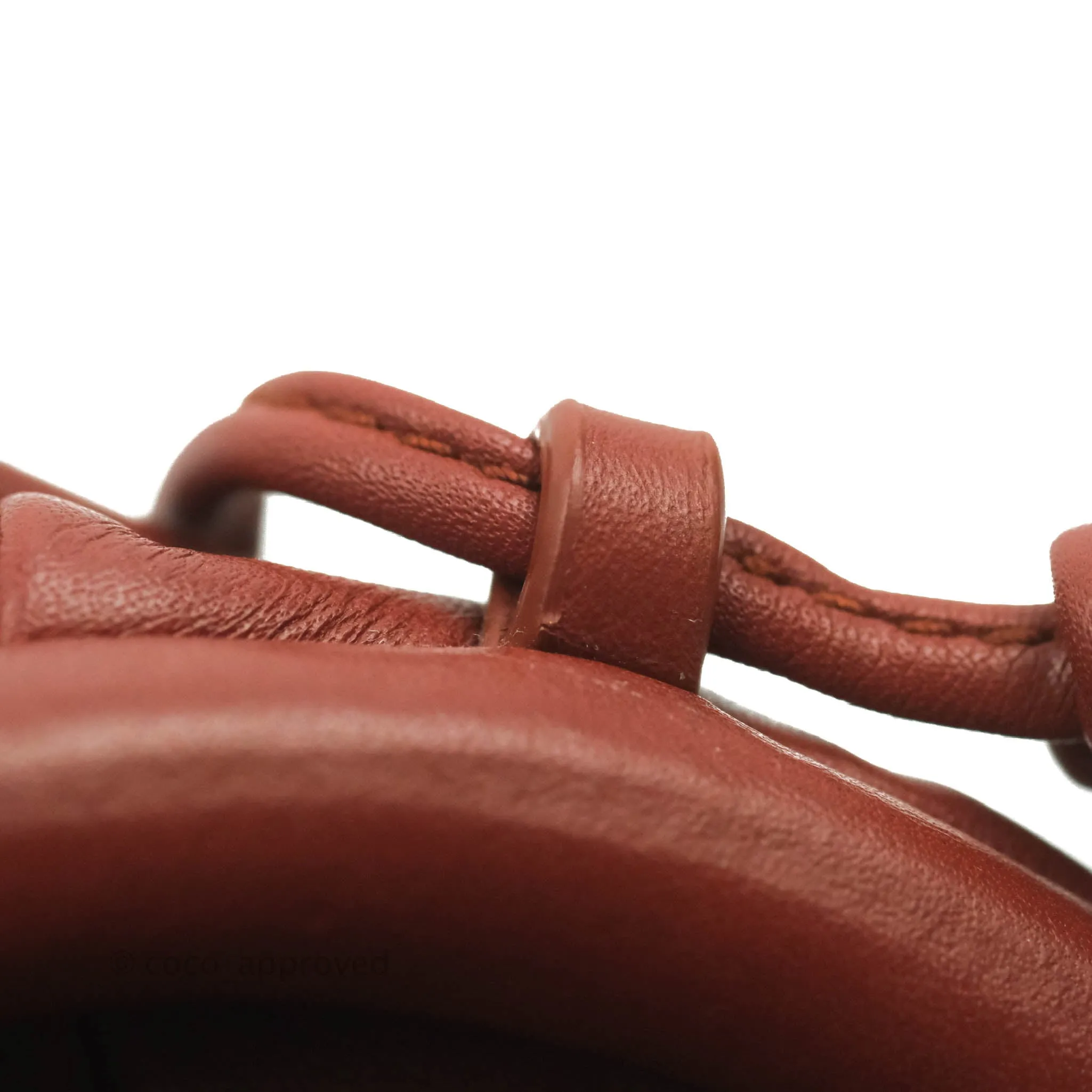 Bottega Veneta Butter Calfskin The Mini Pouch Bordeaux Brick Red