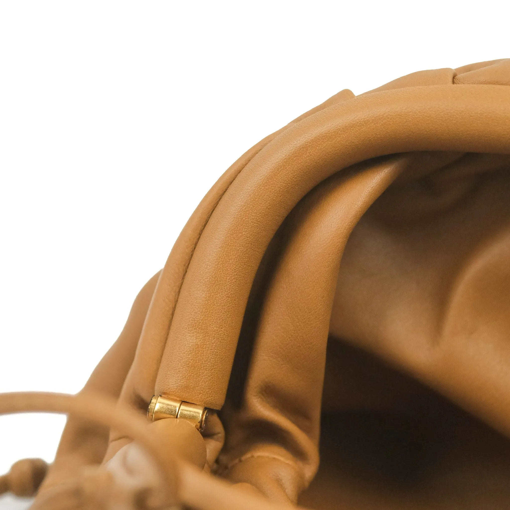 Bottega Veneta Butter Calfskin The Mini Pouch Dark Caramel