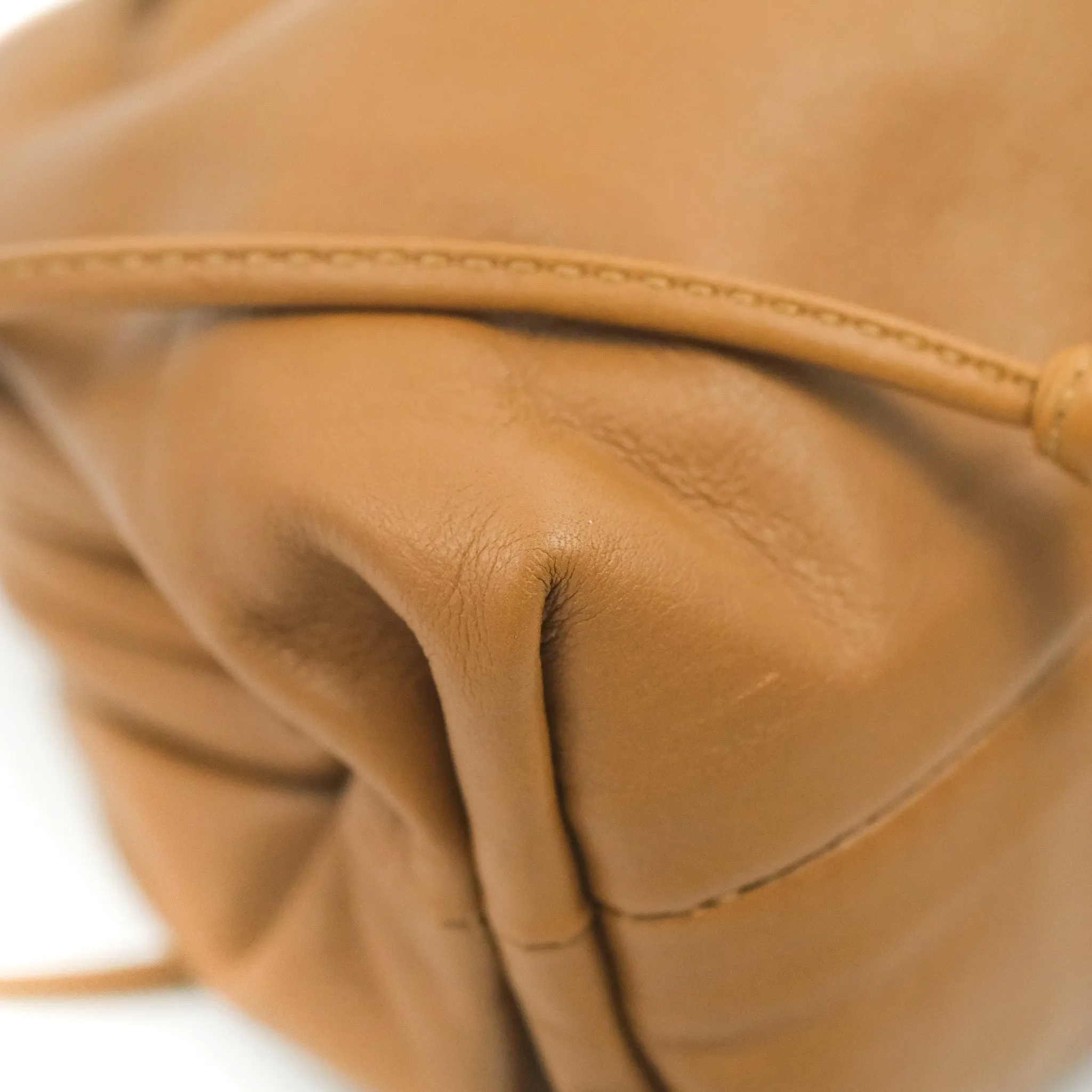 Bottega Veneta Butter Calfskin The Mini Pouch Dark Caramel