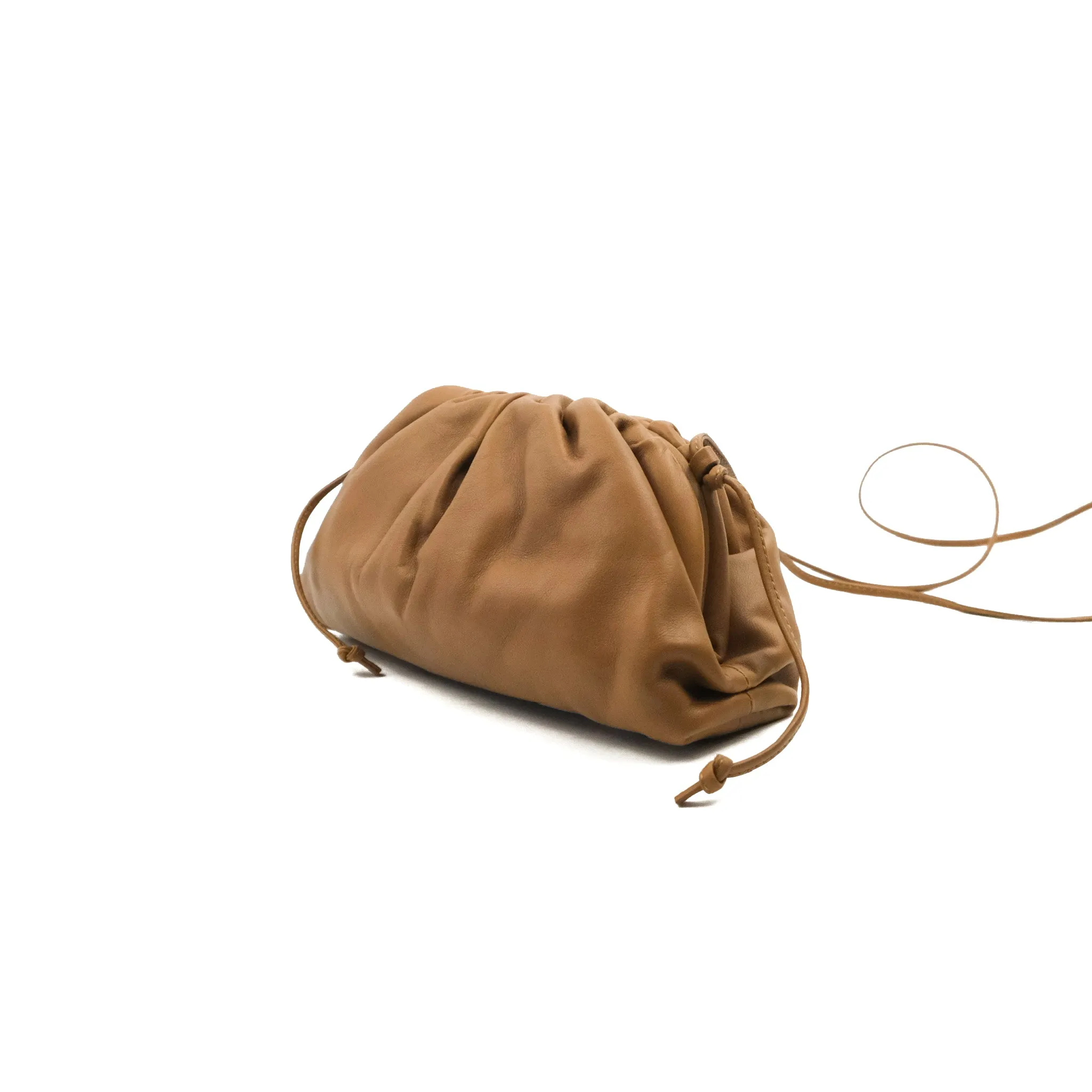 Bottega Veneta Butter Calfskin The Mini Pouch Dark Caramel