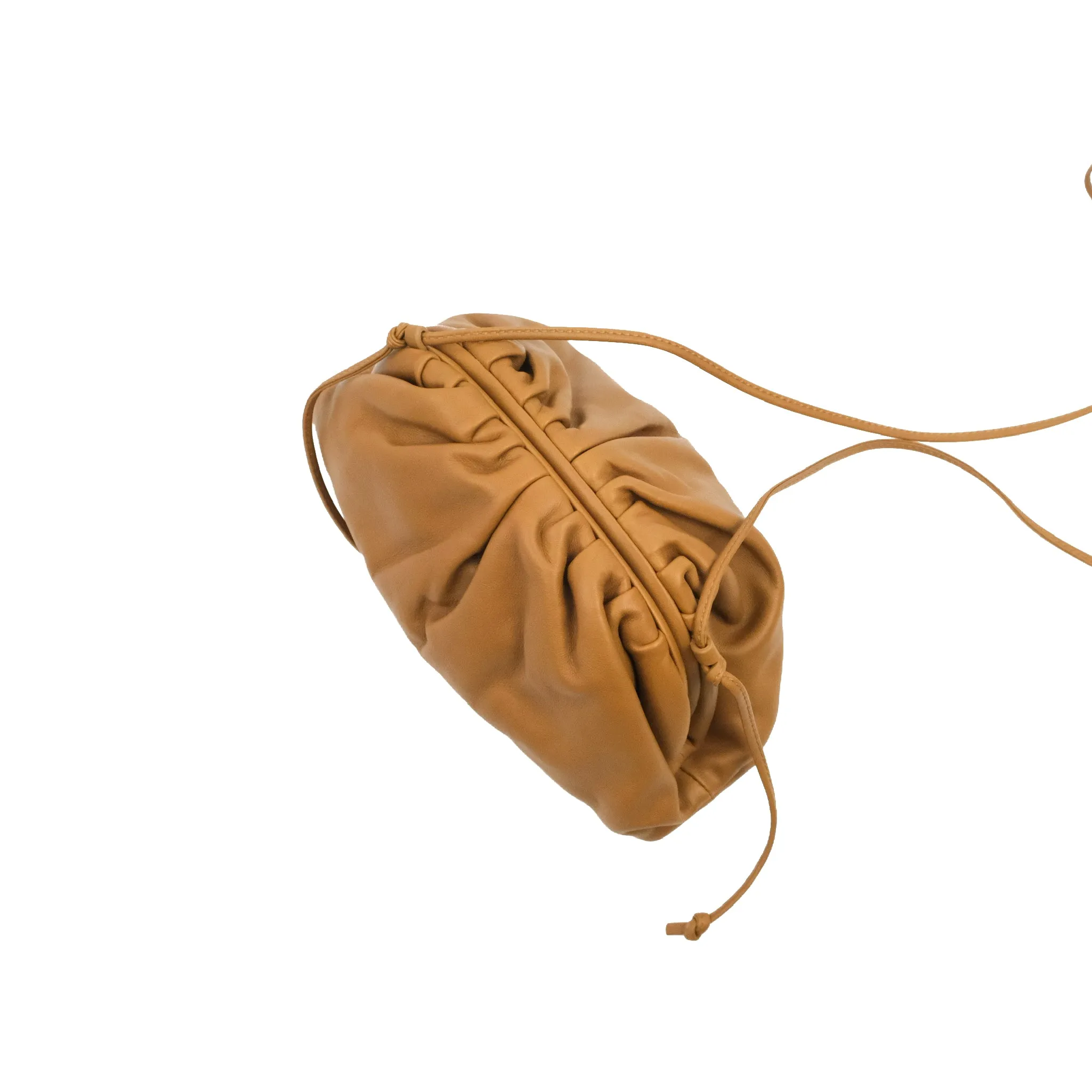 Bottega Veneta Butter Calfskin The Mini Pouch Dark Caramel