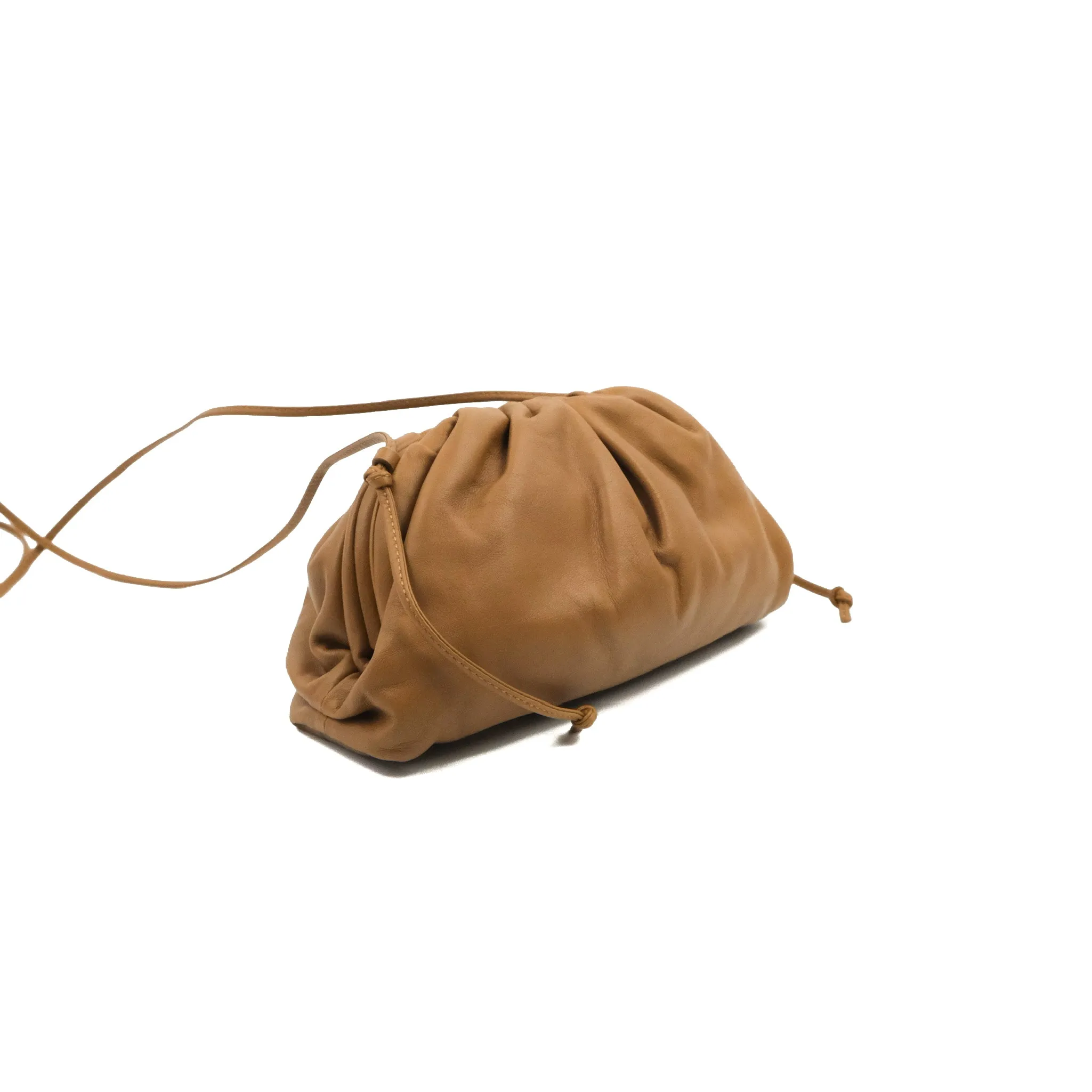 Bottega Veneta Butter Calfskin The Mini Pouch Dark Caramel