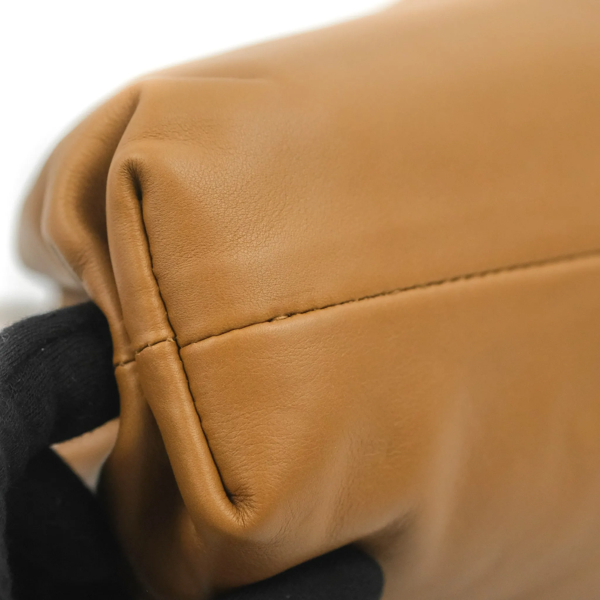 Bottega Veneta Butter Calfskin The Mini Pouch Dark Caramel