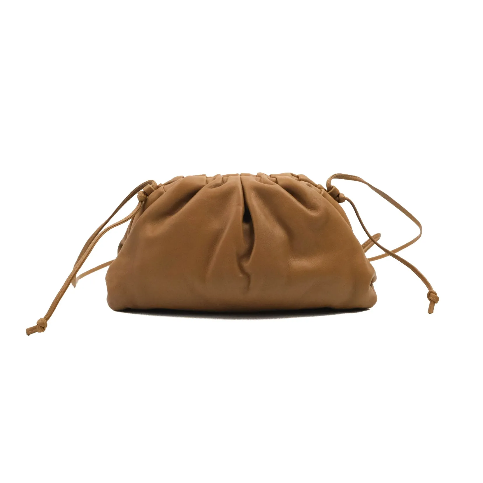 Bottega Veneta Butter Calfskin The Mini Pouch Dark Caramel