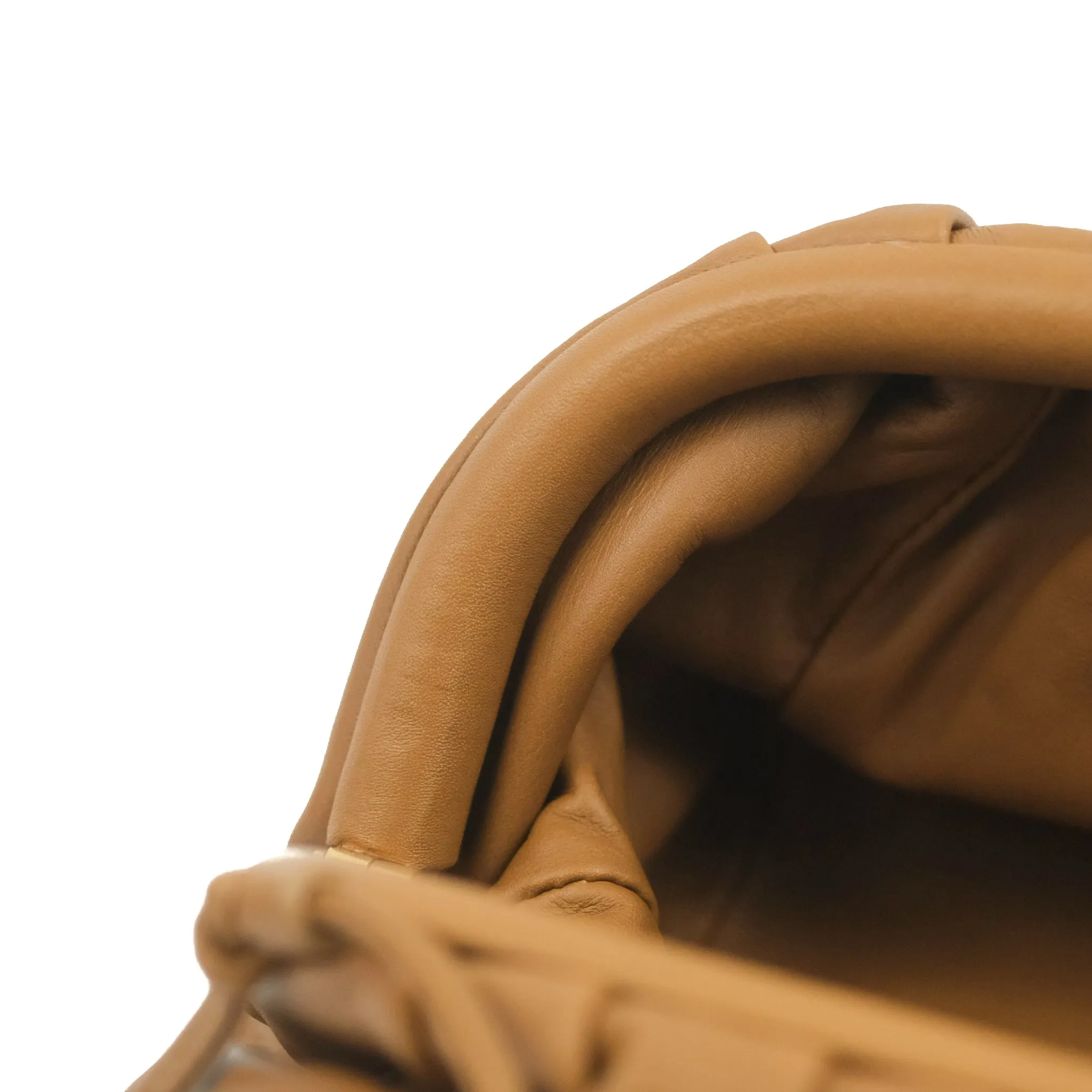 Bottega Veneta Butter Calfskin The Mini Pouch Dark Caramel